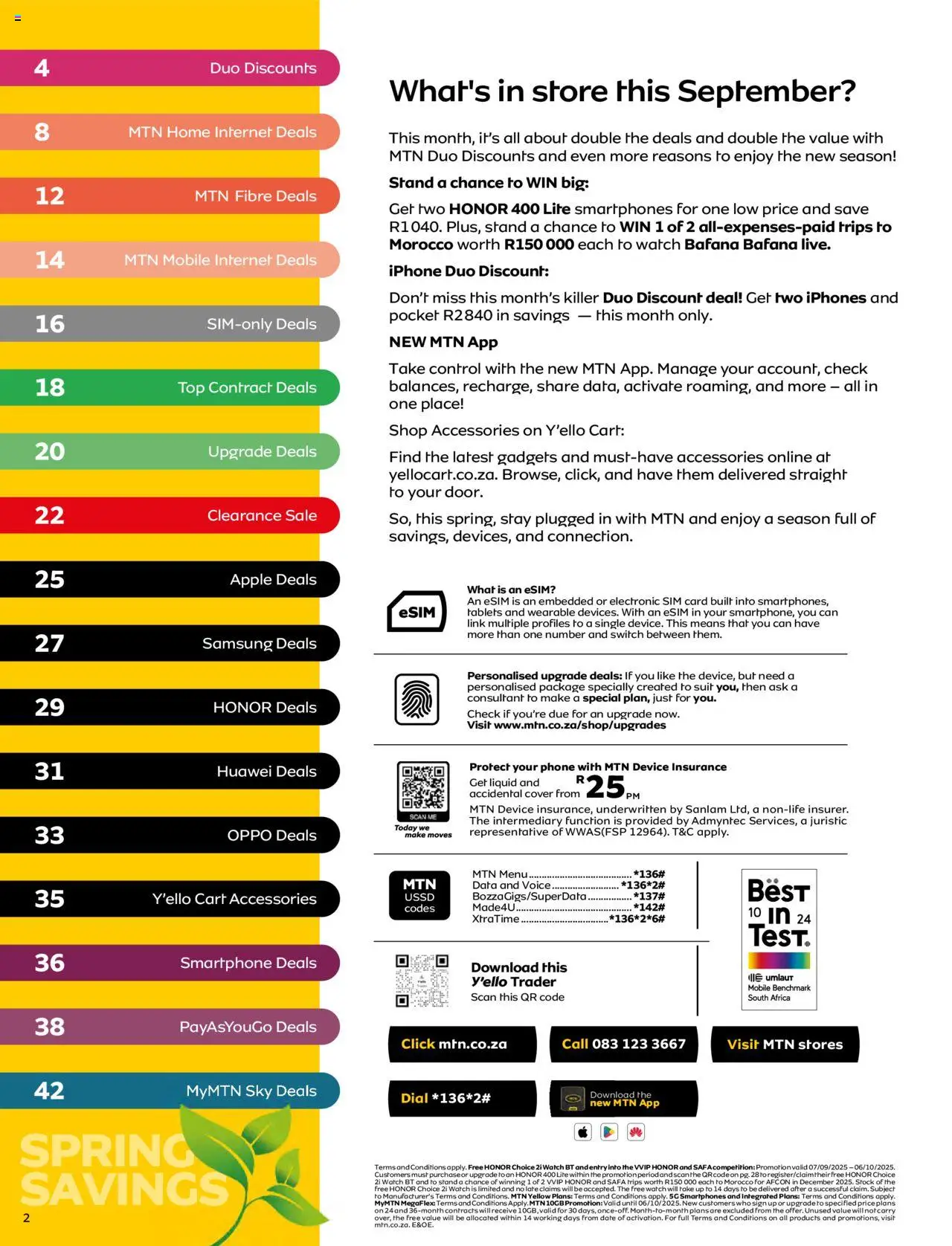 New MTN catalogue – valid from 07.09.2025 | Page: 4 | Products: Data, Sim, Phone, Switch