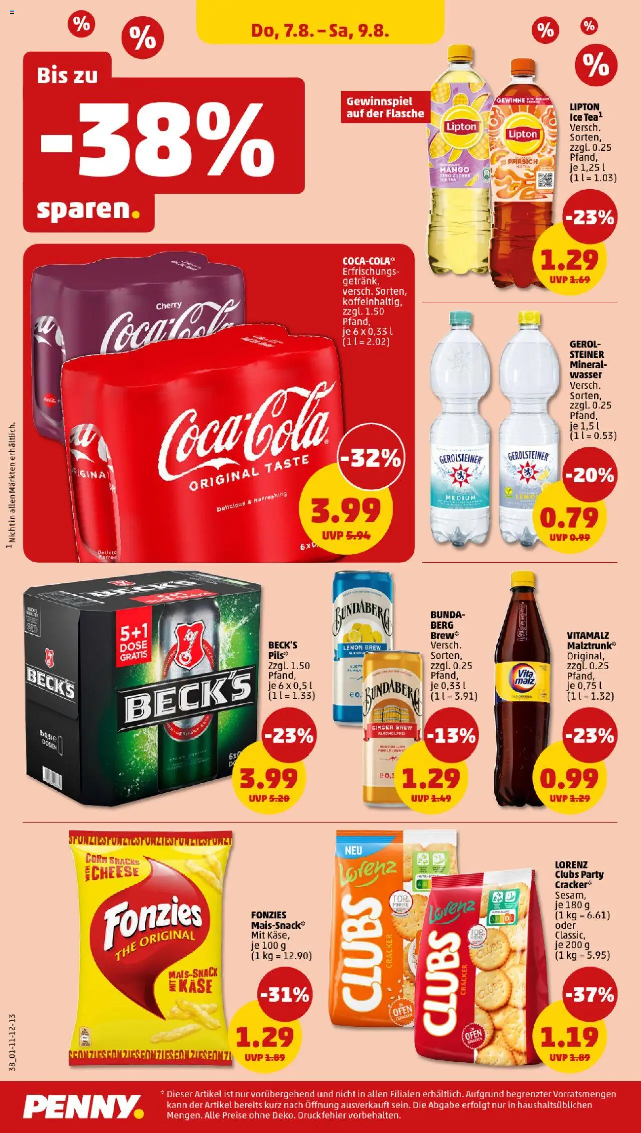 Penny Prospekt 	 - gültig ab dem 04.08.2025 | Seite: 38 | Produkte: Ofen, Mango, Pfirsich, Gerolsteiner