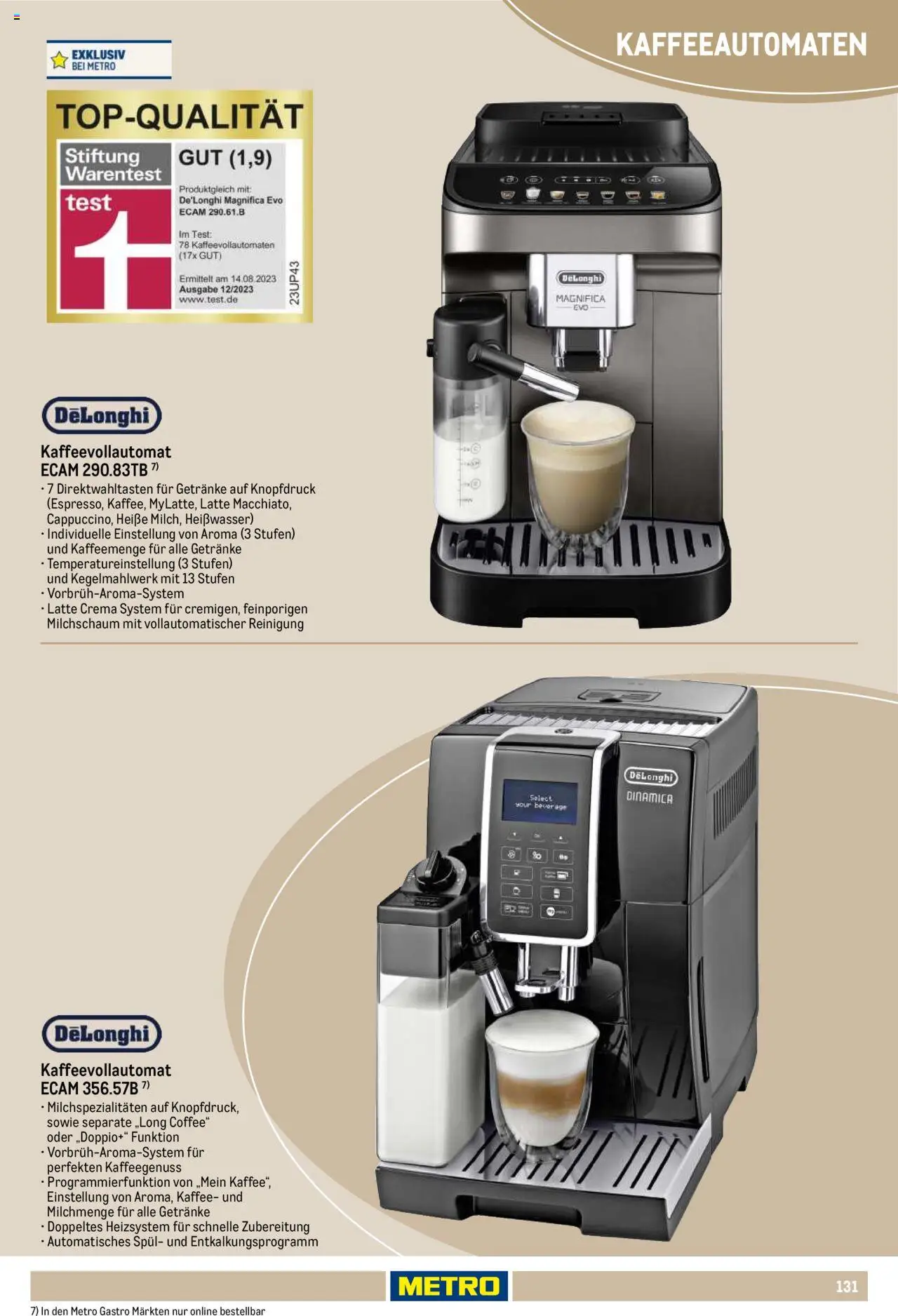 Metro Non Food Sortiment – gültig ab 01.10.2025 | Seite: 131 | Produkte: Kaffee, Kaffeevollautomat