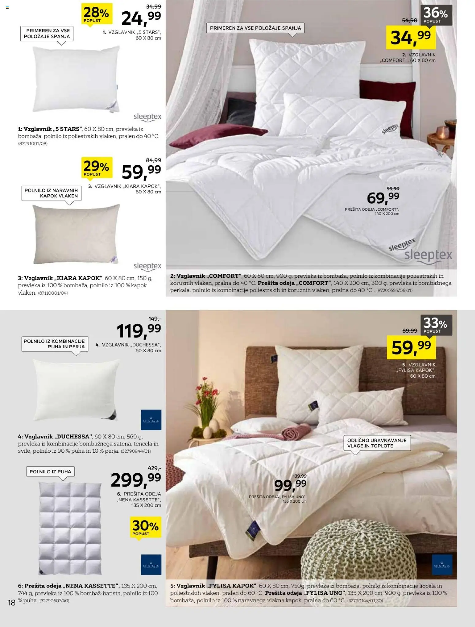 Novi XXXL Lesnina katalog ponudbe – veljaven od 19.01.2026 | Stran: 18 | Izdelki: Prešita odeja, Vzglavnik, Prevleka, Odeja