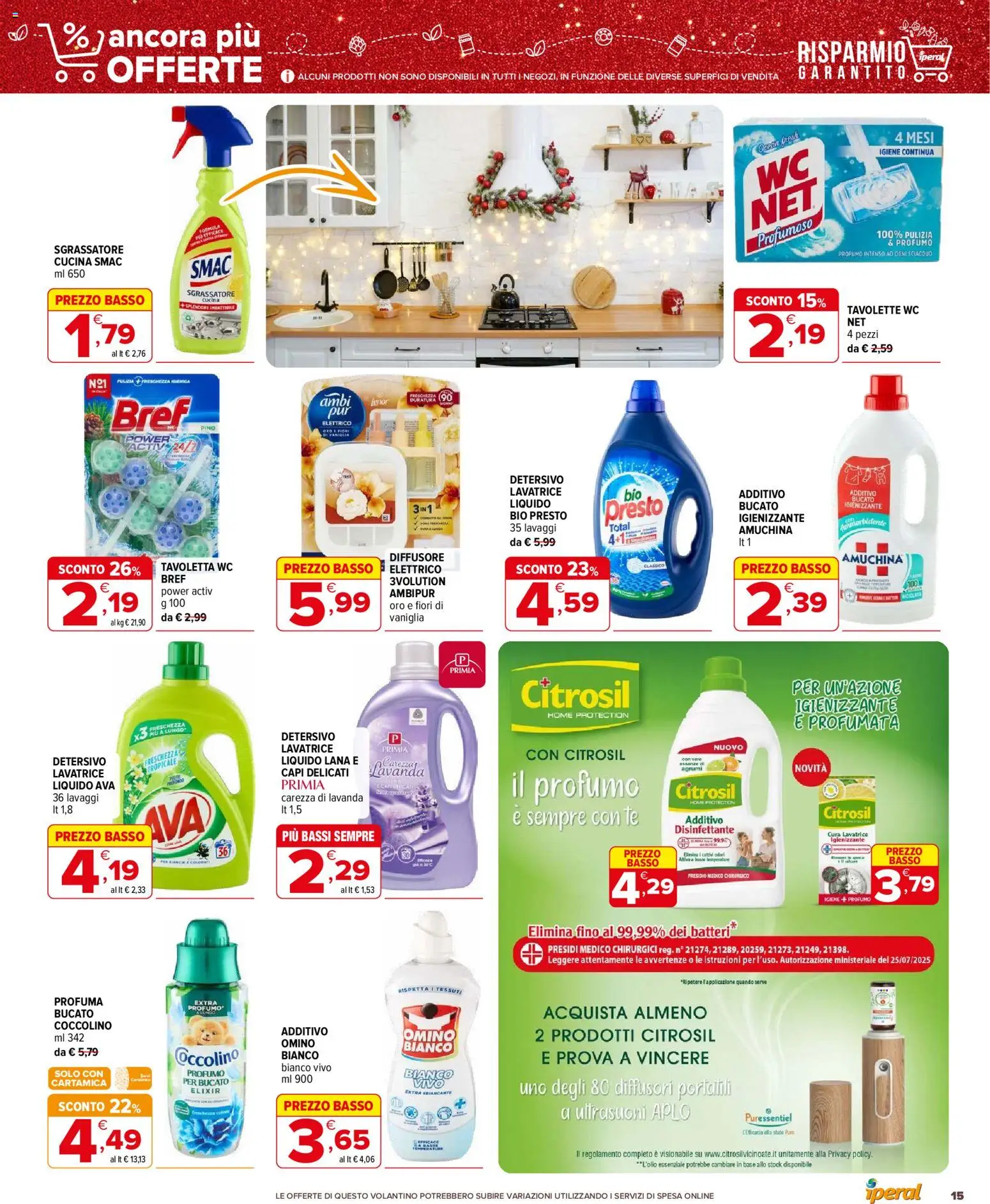 Volantino Iperal del 11.12.2025 | Pagina: 15 | Prodotti: Tavoletta wc, Ammorbidente, Sgrassatore, WC