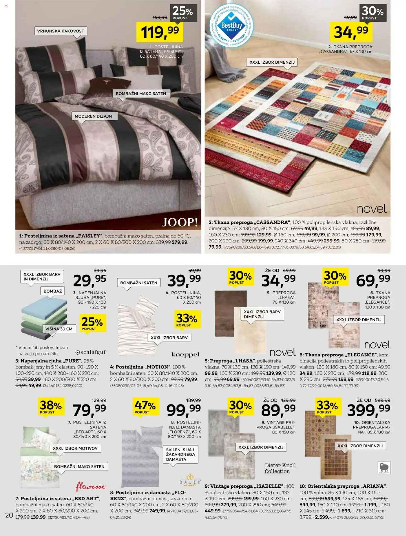 Novi XXXL Lesnina katalog ponudbe – veljaven od 19.01.2026 | Stran: 20 | Izdelki: Posteljnina, Rjuha, Preproga