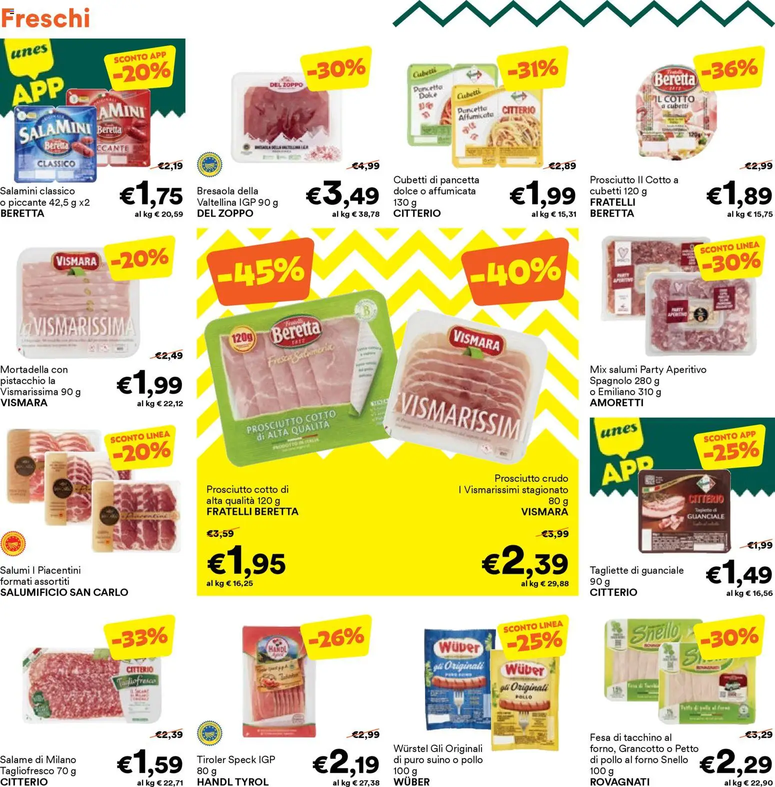 Volantino Unes del 23.03.2026 | Pagina: 4 | Prodotti: Pollo, Bresaola, Suino, Aperitivo