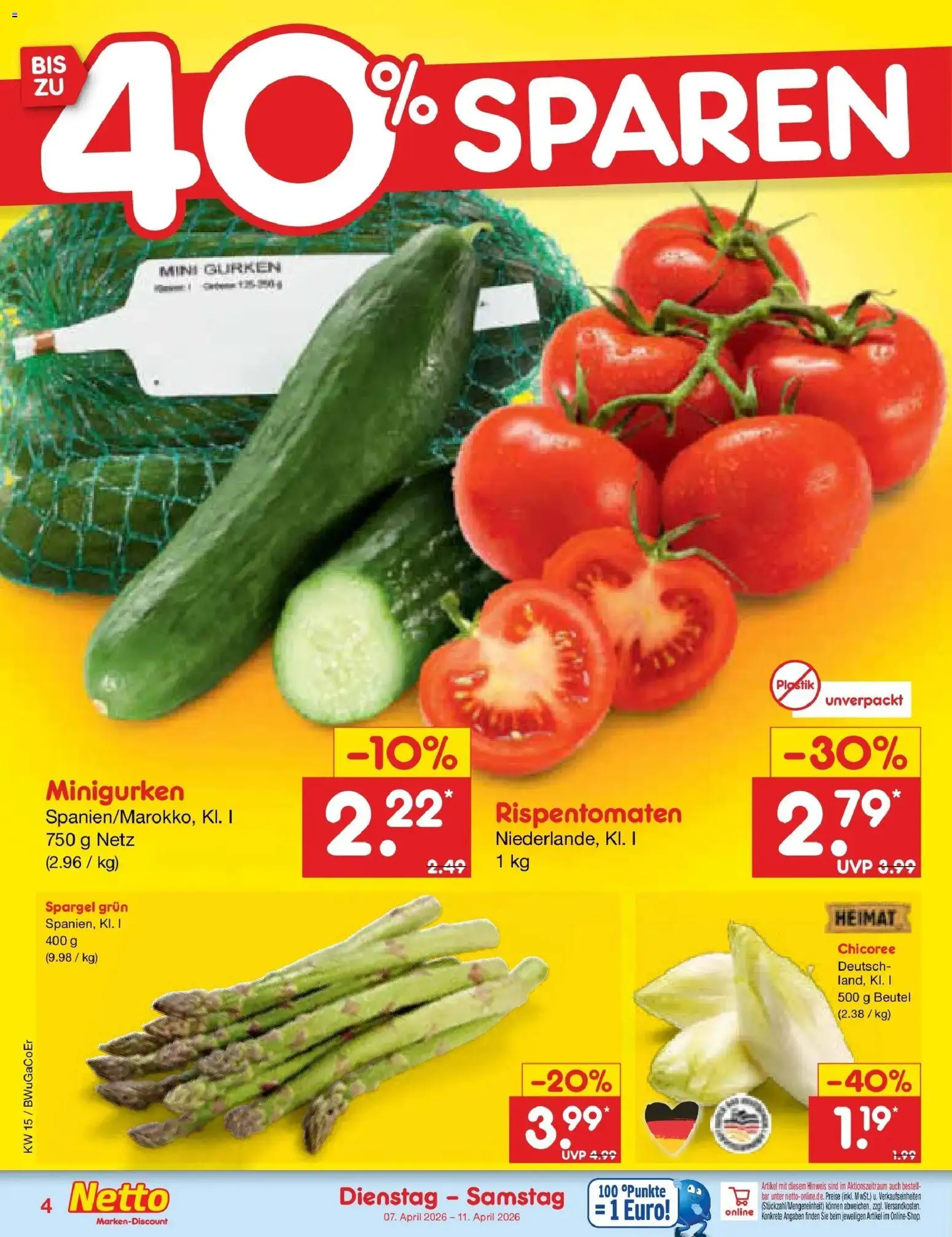 Netto Marken-Discount Prospekt Bitterfeld-Wolfen	 – gültig ab 05.04.2026 | Seite: 6 | Produkte: Spargel, Gurken