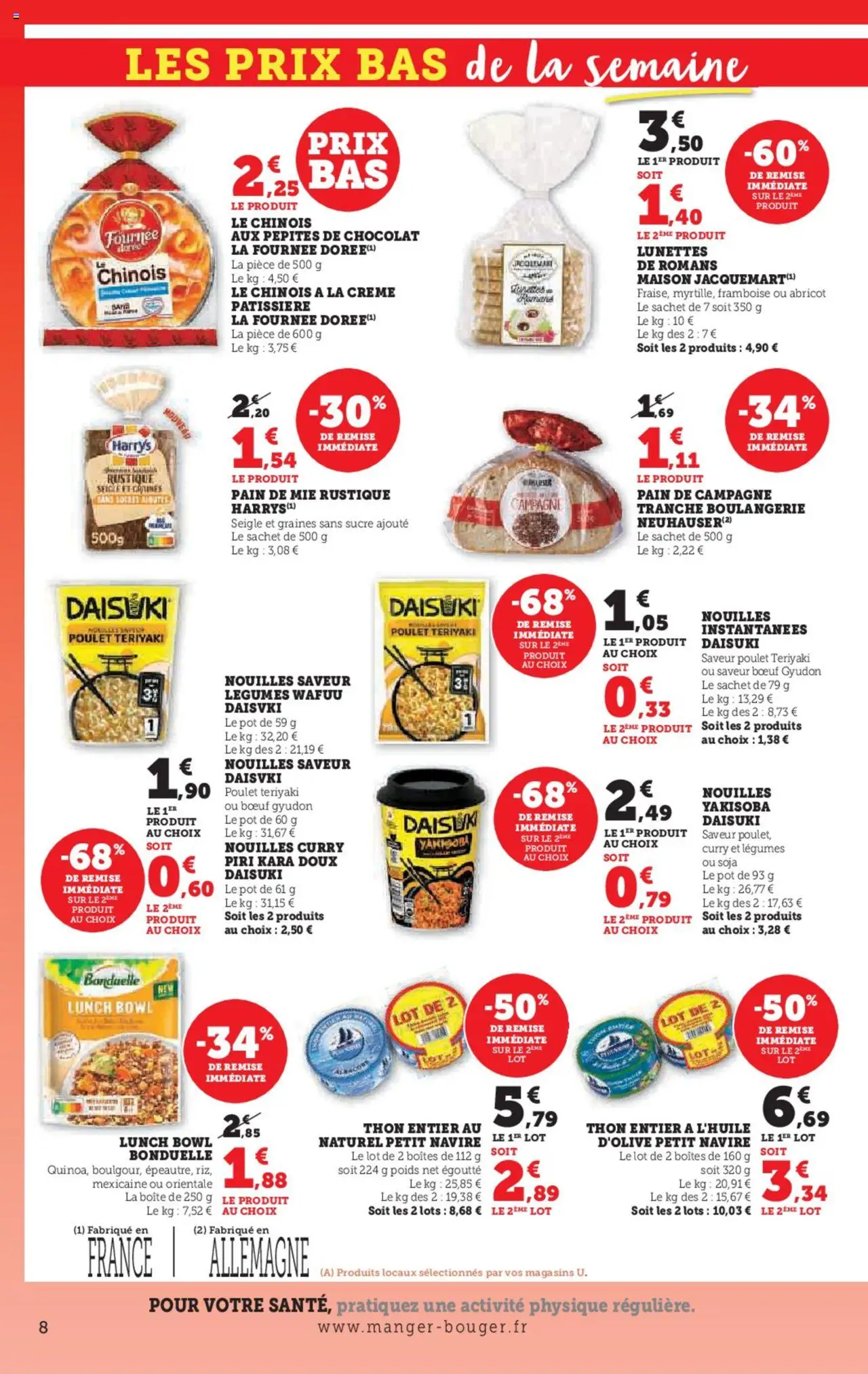  | Page: 8 | Produits: Curry, Thon, Pain de mie, Crème