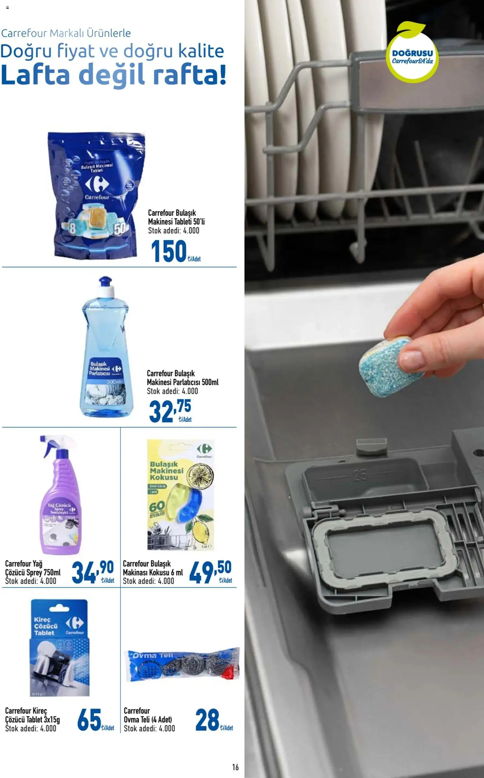 CarrefourSA Katalog - 15.01.2026 tarihinden itibaren geçerlidir | Sayfa: 16 | Ürünler: Kireç çözücü, Yağ, Yağ çözücü, Tablet