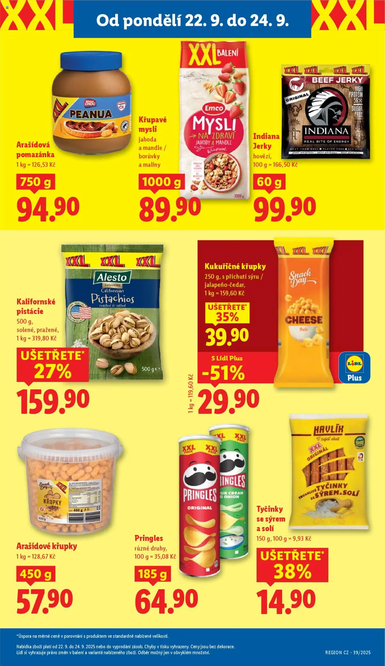 Lidl leták od 22.09.2025 | Strana: 19 | Produkty: Jahody, Pringles, Pomazánka, Arašídová pomazánka