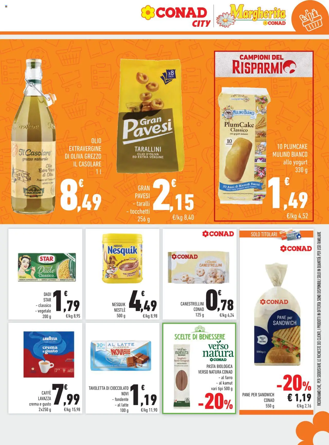 Volantino Conad del 10.09.2025 | Pagina: 5 | Prodotti: Pane, Olio, Pasta, Lavazza