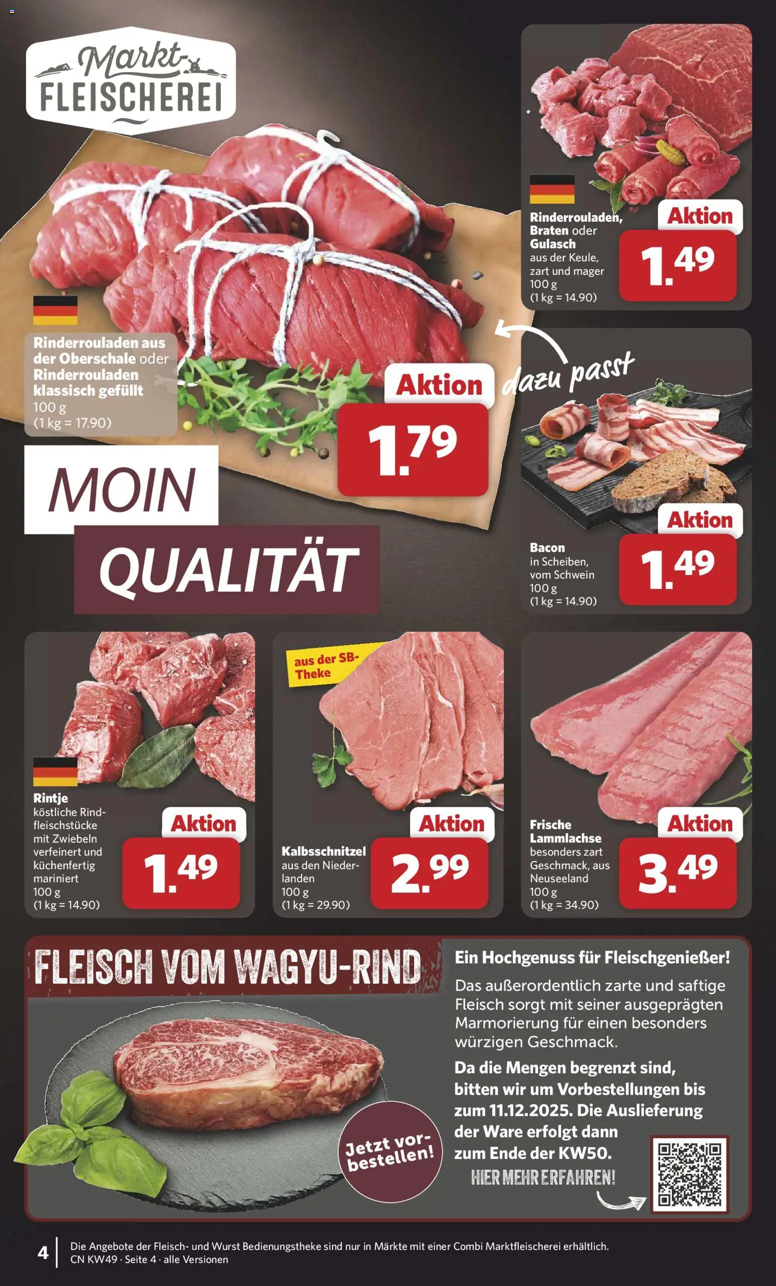 Combi Prospekt 	 – gültig ab 01.12.2025 | Seite: 4 | Produkte: Zwiebeln, Gulasch, Wurst, Fleisch