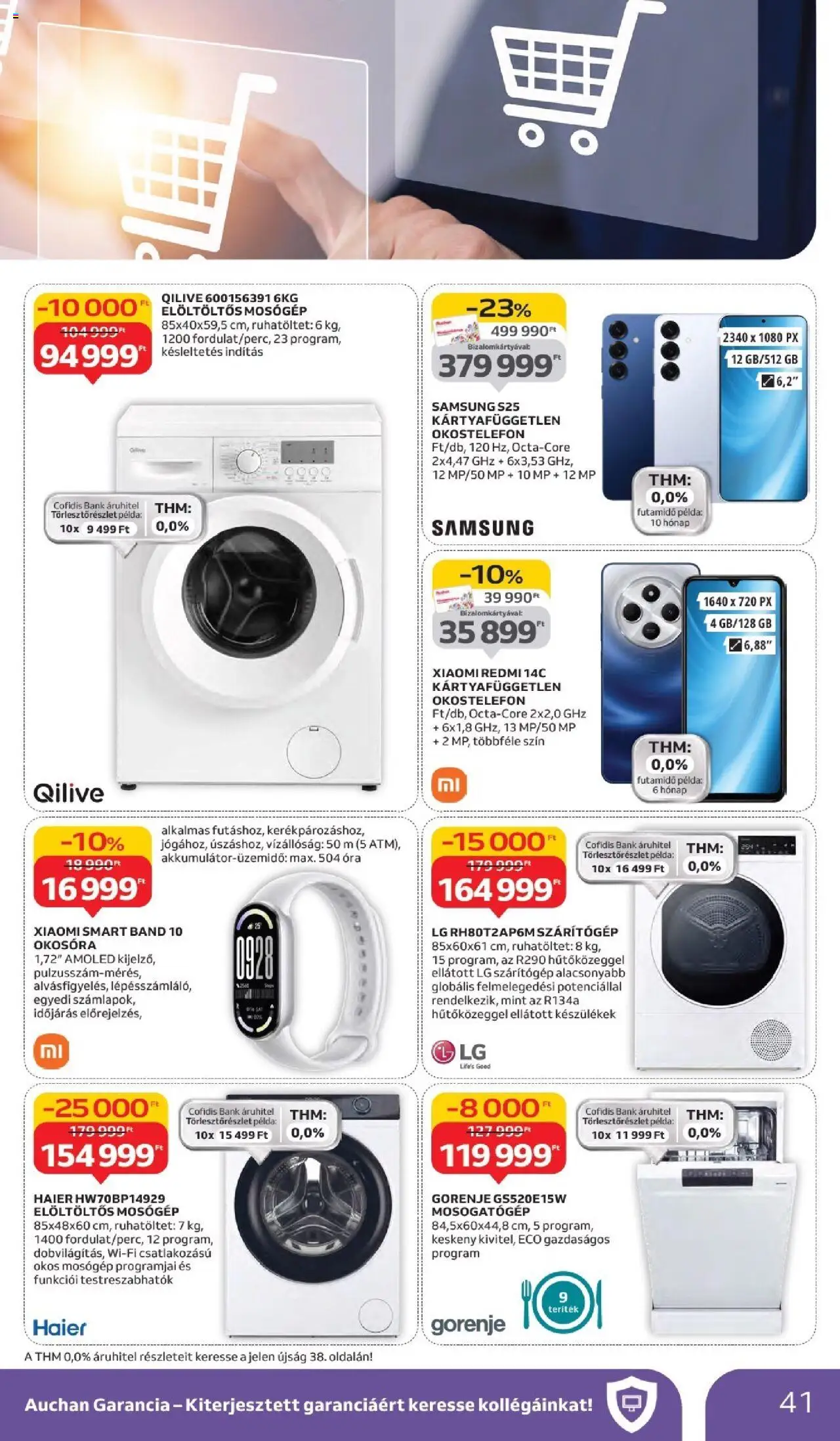Auchan akciós ujság - amely érvényes a következő dátumtól: 11.09.2025 | Oldal: 41 | Termékek: Okostelefon, Mosógép, Mosogatógép, Xiaomi
