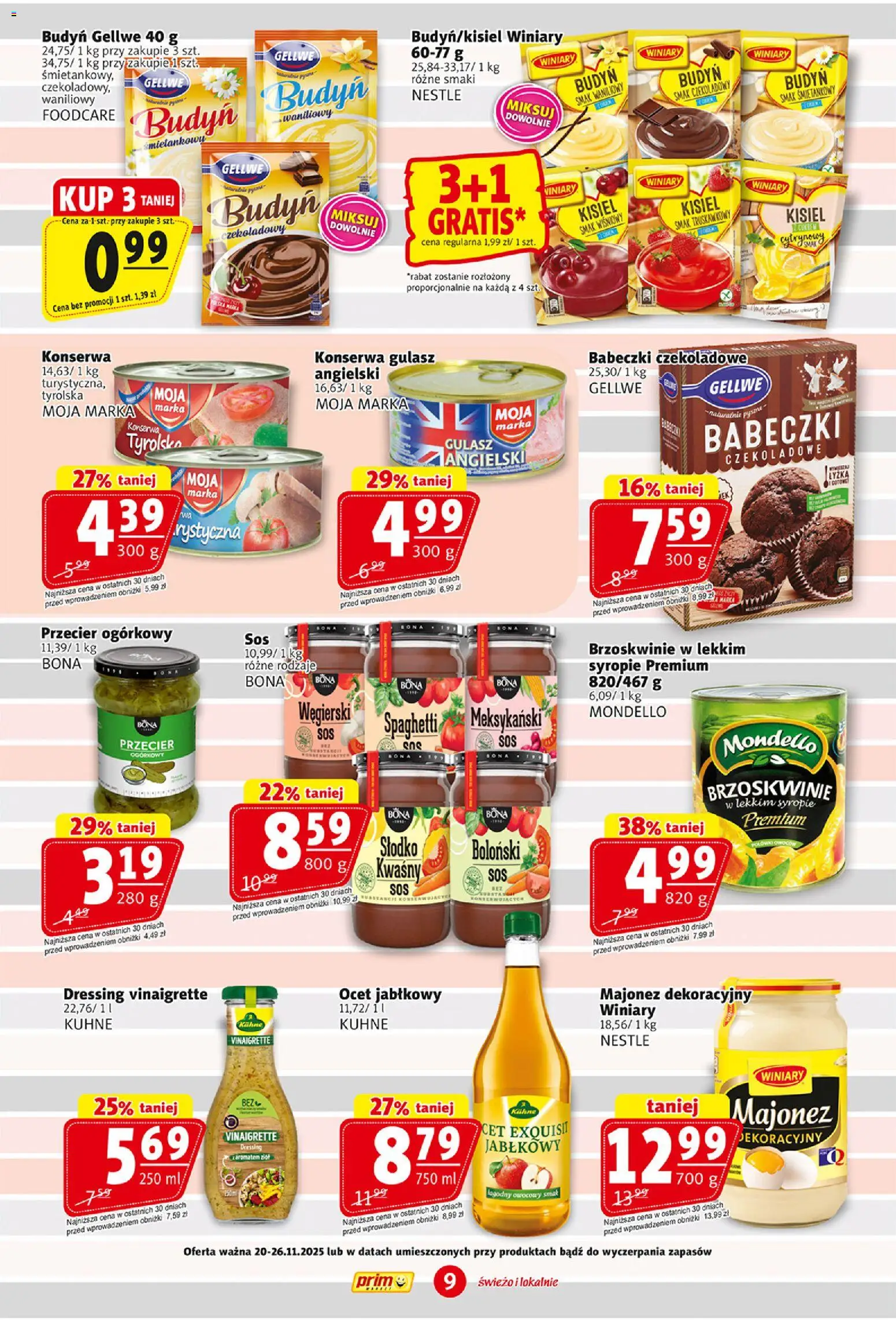 Prim Market Gazetka od 20.11.2025 | Strona: 9 | Produkty: Ocet, Ocet jabłkowy, Babeczki, Gulasz