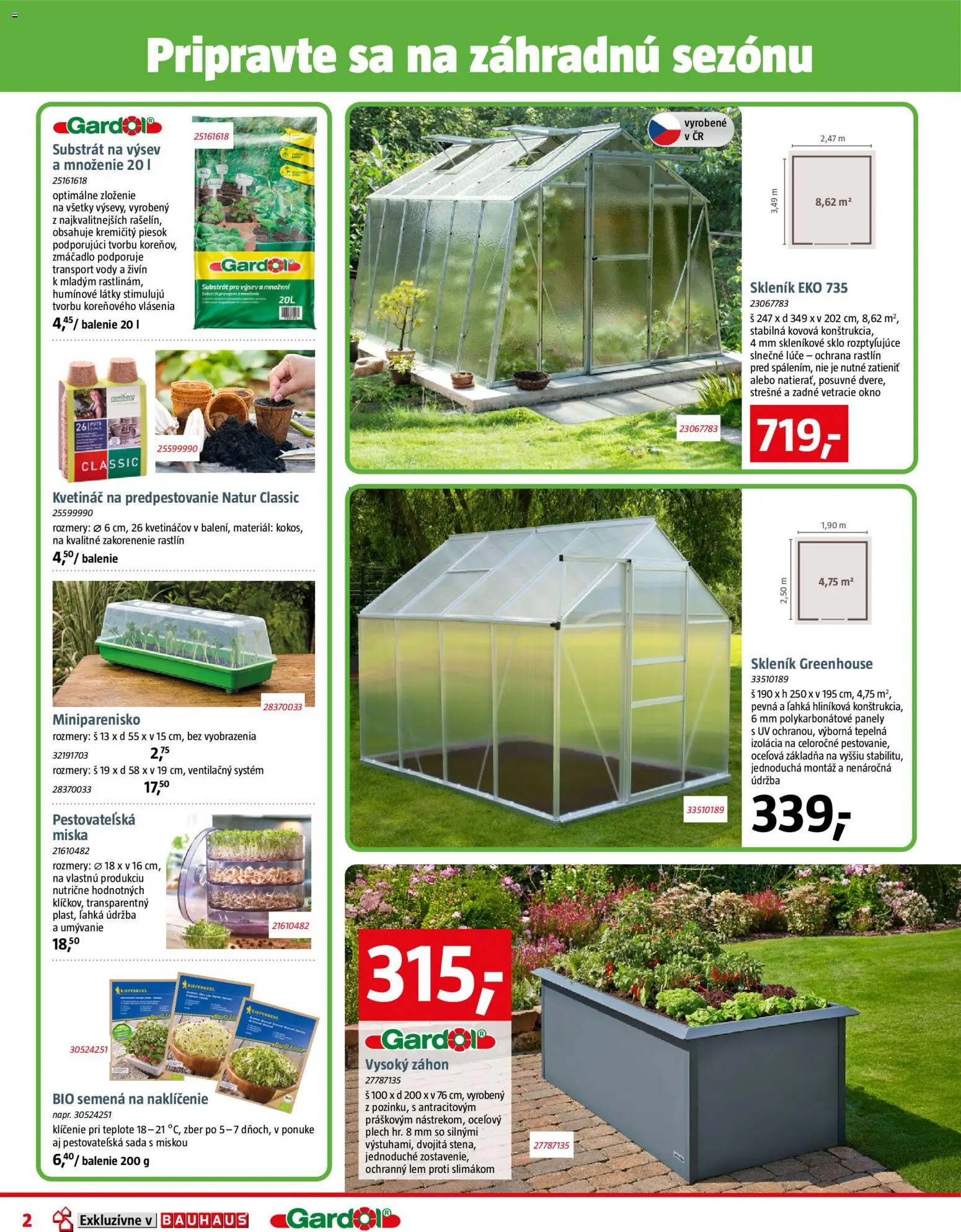 Nové Bauhaus akcie – leták je platný od 09.02.2026 | Strana: 2 | Produkty: Panely, Kvetináč, Substrát