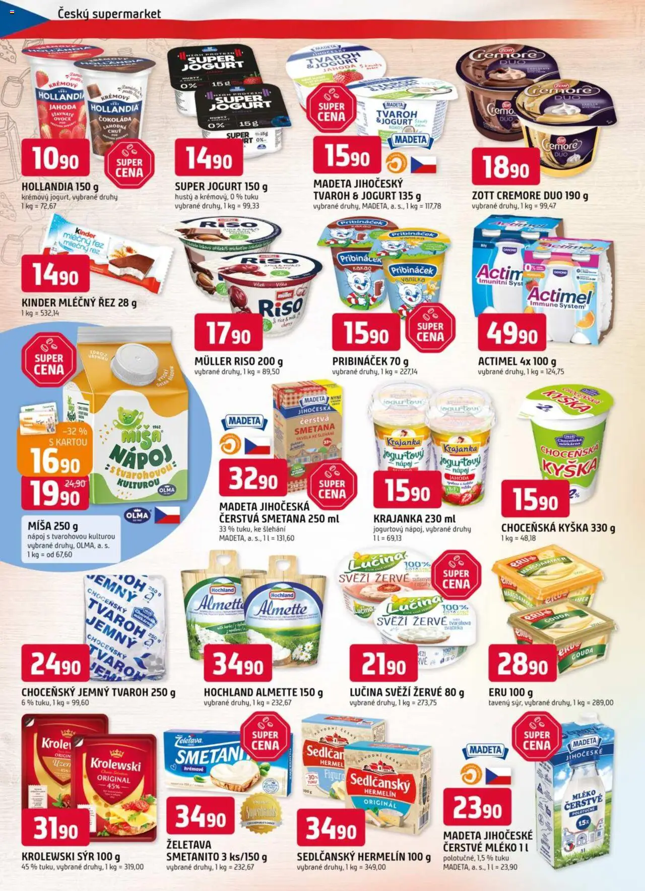 Trefa leták od 17.09.2025 | Strana: 4 | Produkty: Kinder mléčný řez, Mléko, Sýr, Kakao