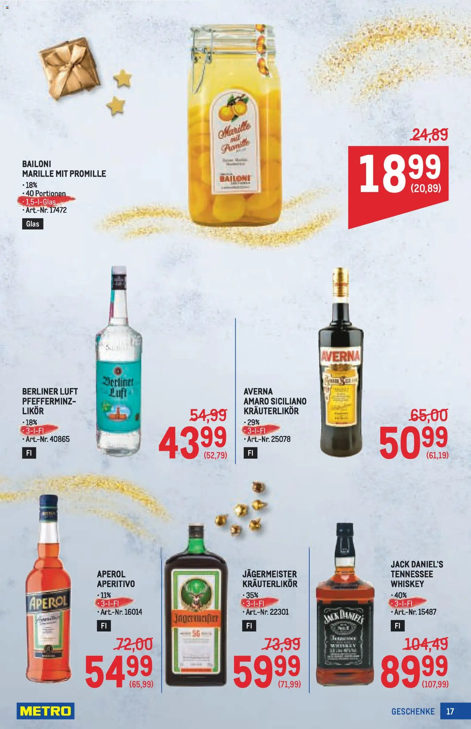 Metro Geschenke Spezial gültig ab 27.11.2025 | Seite: 17 | Produkte: Whiskey