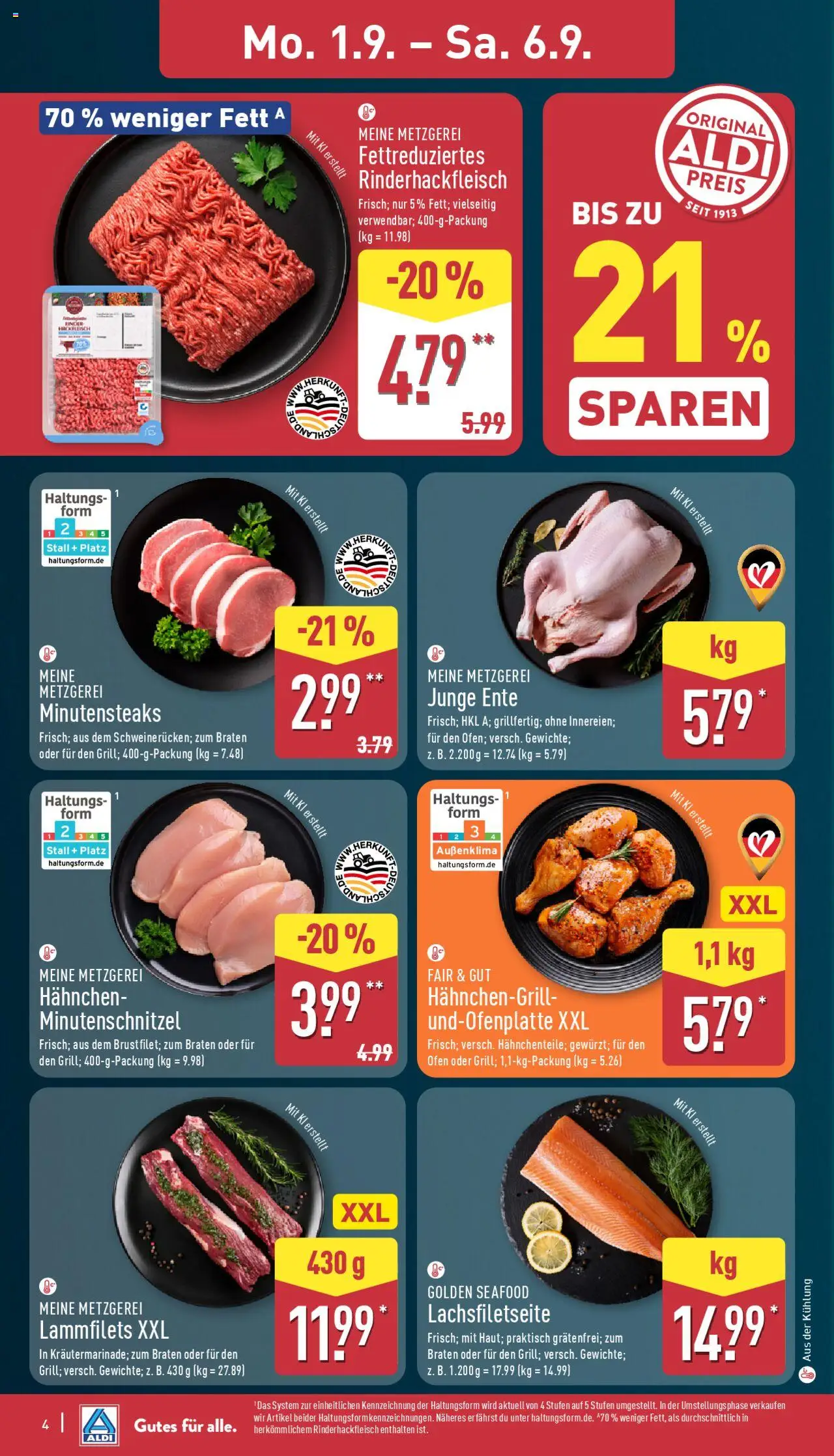 Aldi Prospekt 	 - gültig ab dem 01.09.2025 | Seite: 4 | Produkte: Ofen, Hahnchen, Ente