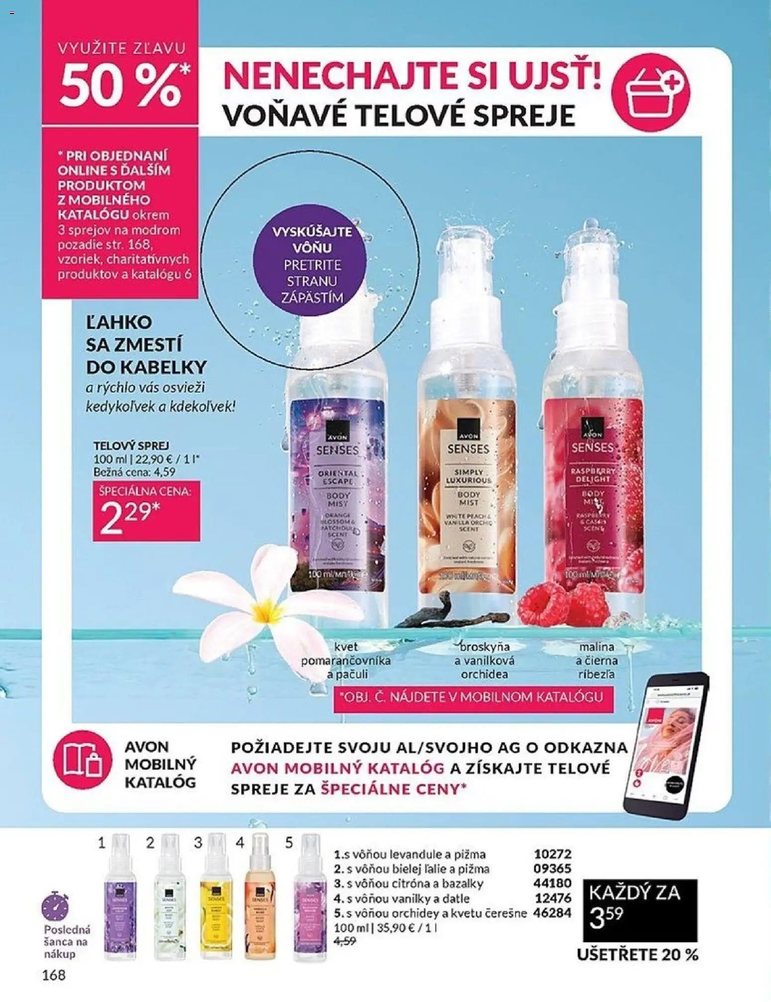 Nové Avon akcie – leták je platný od 01.05.2026 | Strana: 168 | Produkty: Orchidea, Čerešne