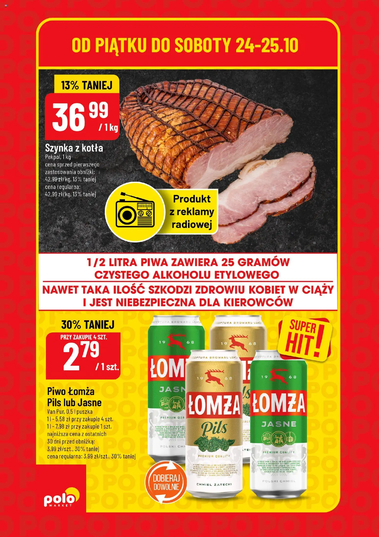 POLOmarket Gazetka - Super Hity od 23.10.2025 | Strona: 2 | Produkty: Szynka, Piwo