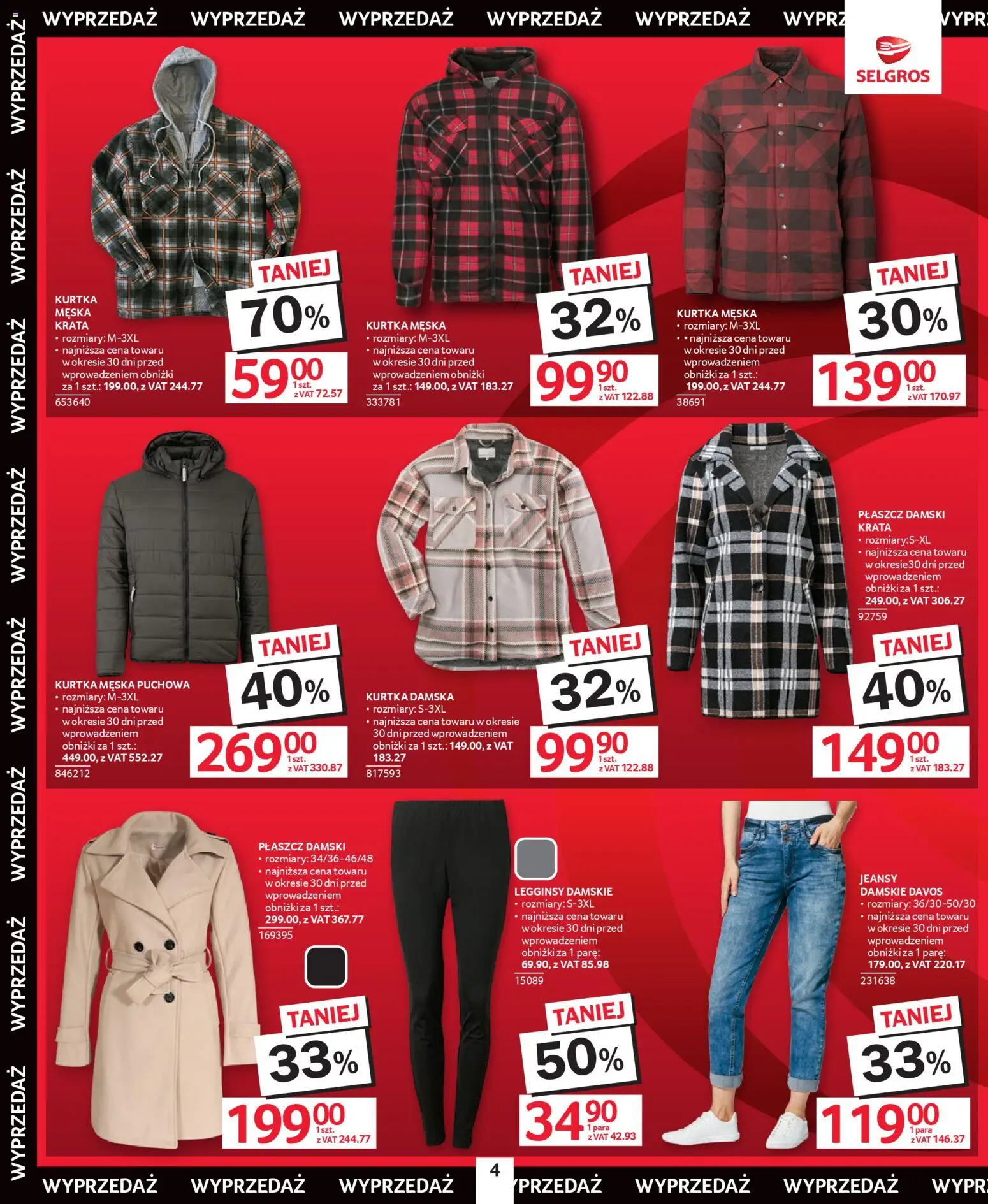 Selgros cash&carry Gazetka - Świąteczna Wyprzedaż od 18.12.2025 | Strona: 4 | Produkty: Kurtka, Płaszcz, Legginsy, Legginsy damskie