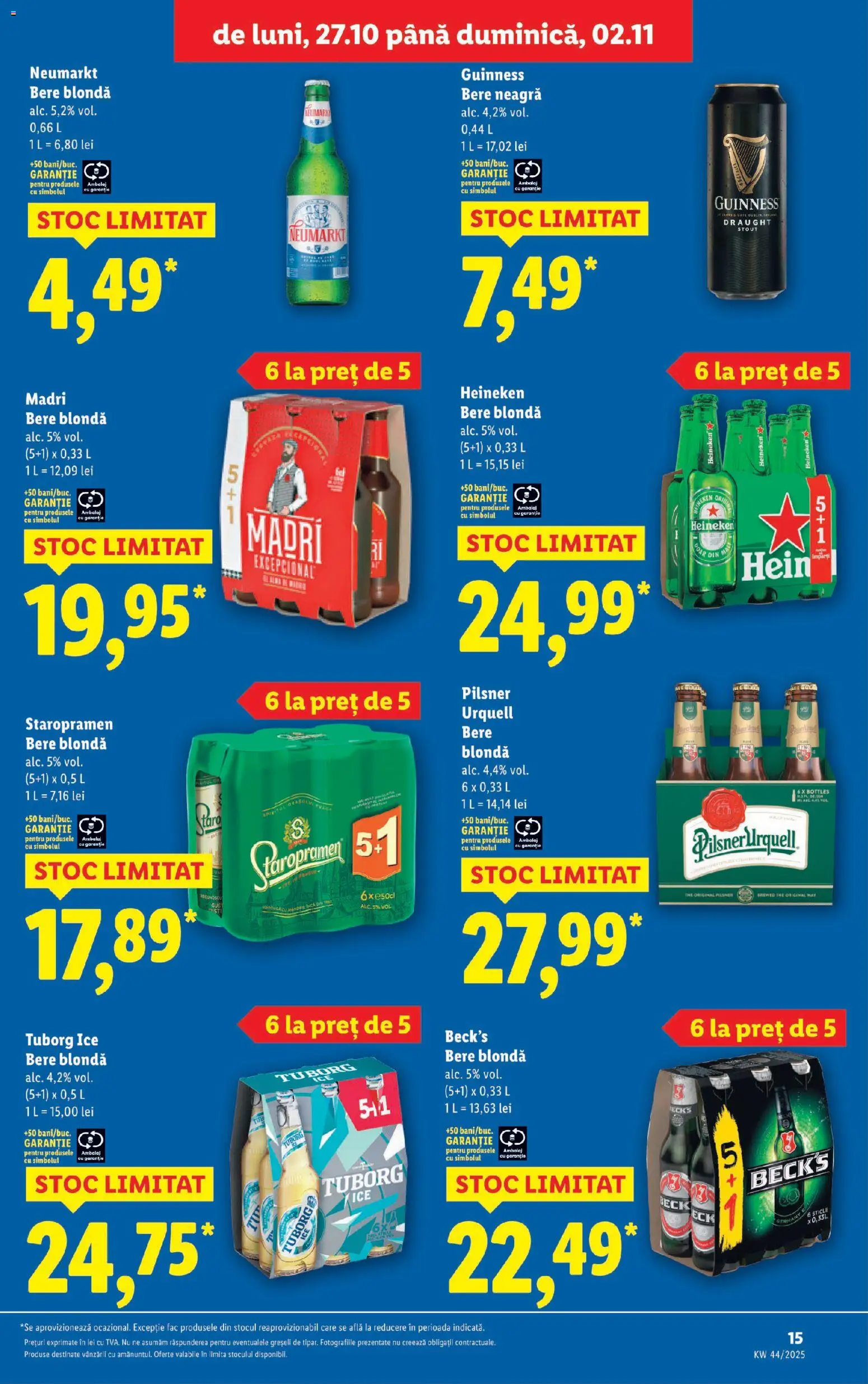 Noul catalog Lidl – valabil de la 27.10.2025 | Pagină: 15 | Produse: Bere