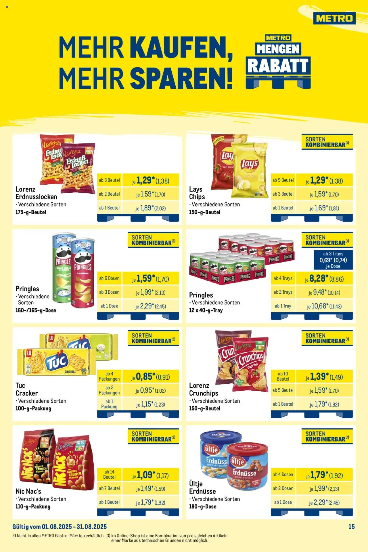 Metro Wochen-Angebote Händler - gültig ab dem 18.08.2025 | Seite: 22 | Produkte: Erdnüsse, Paprika, Lorenz crunchips, Chips