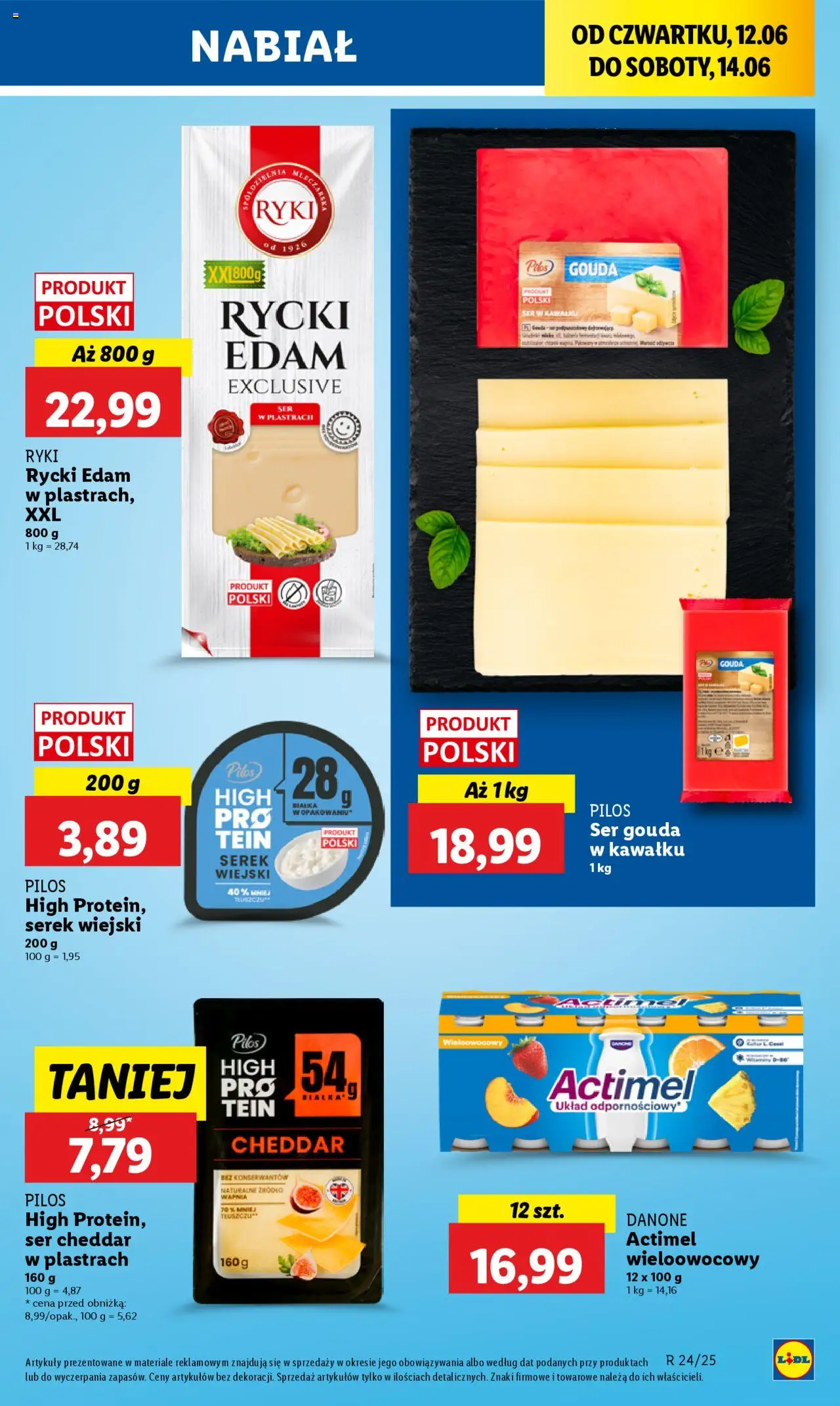 Lidl Gazetka od 12.06.2025 | Strona: 35 | Produkty: Serek, Serek wiejski, Ser, Cheddar