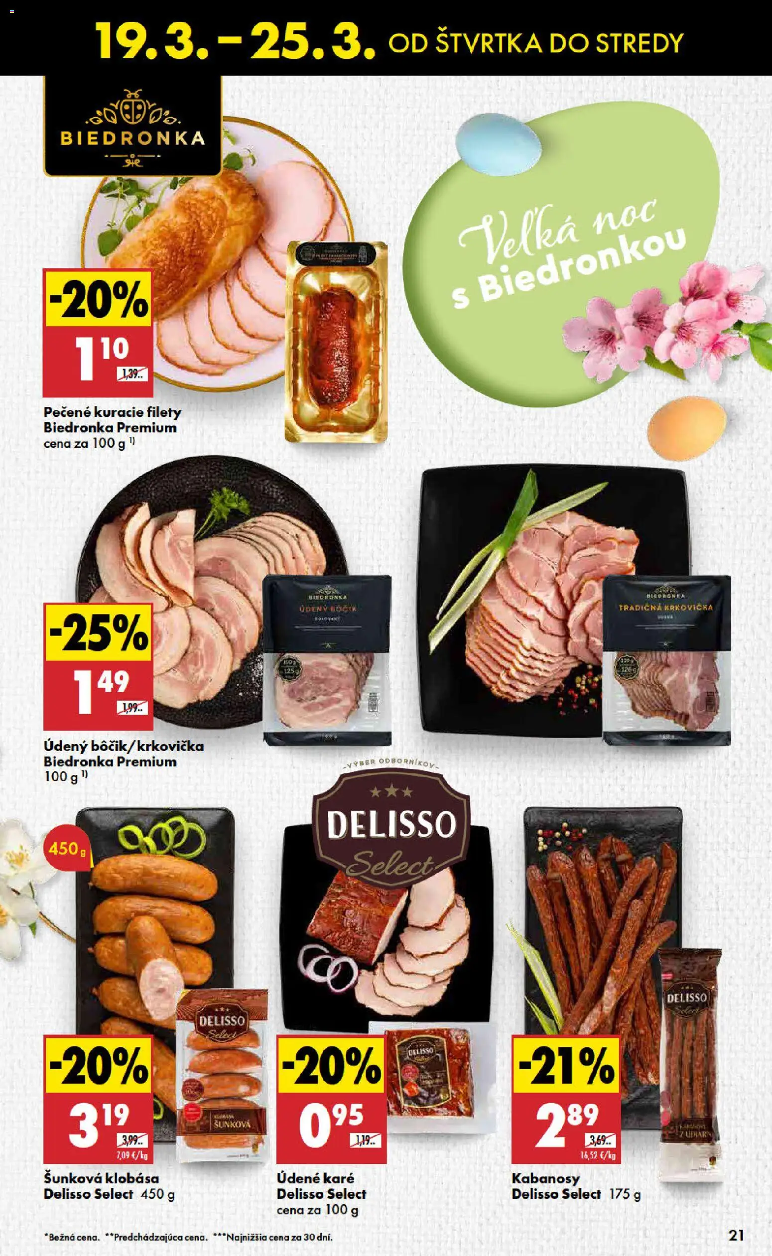 Nové Biedronka akcie – leták je platný od 19.03.2026 | Strana: 21 | Produkty: Klobása, Krkovička