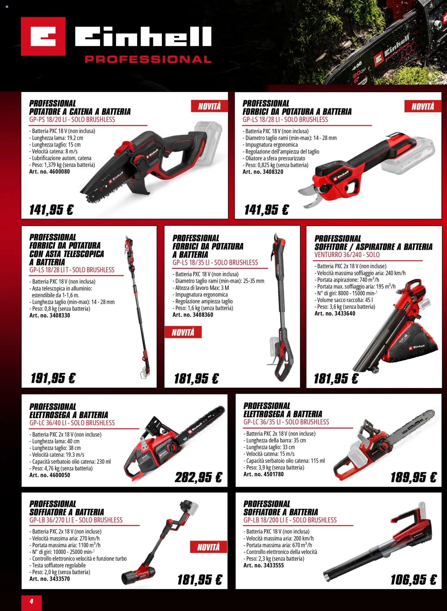 Volantino Einhell del 02.02.2026 | Pagina: 4 | Prodotti: Olio, Alluminio, Batteria