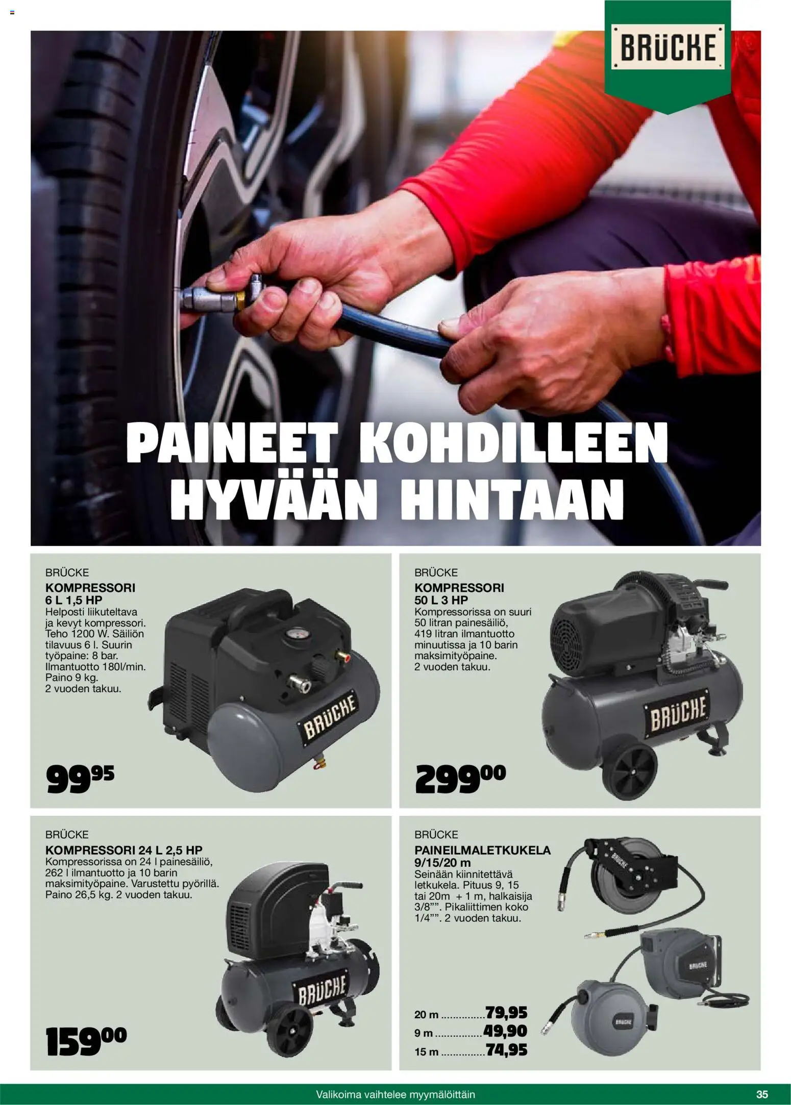 Tokmanni - 2025 Työkalukuvasto – voimassa 01.11.2025 alkaen | Sivu: 35 | Tuotteet: Kompressori