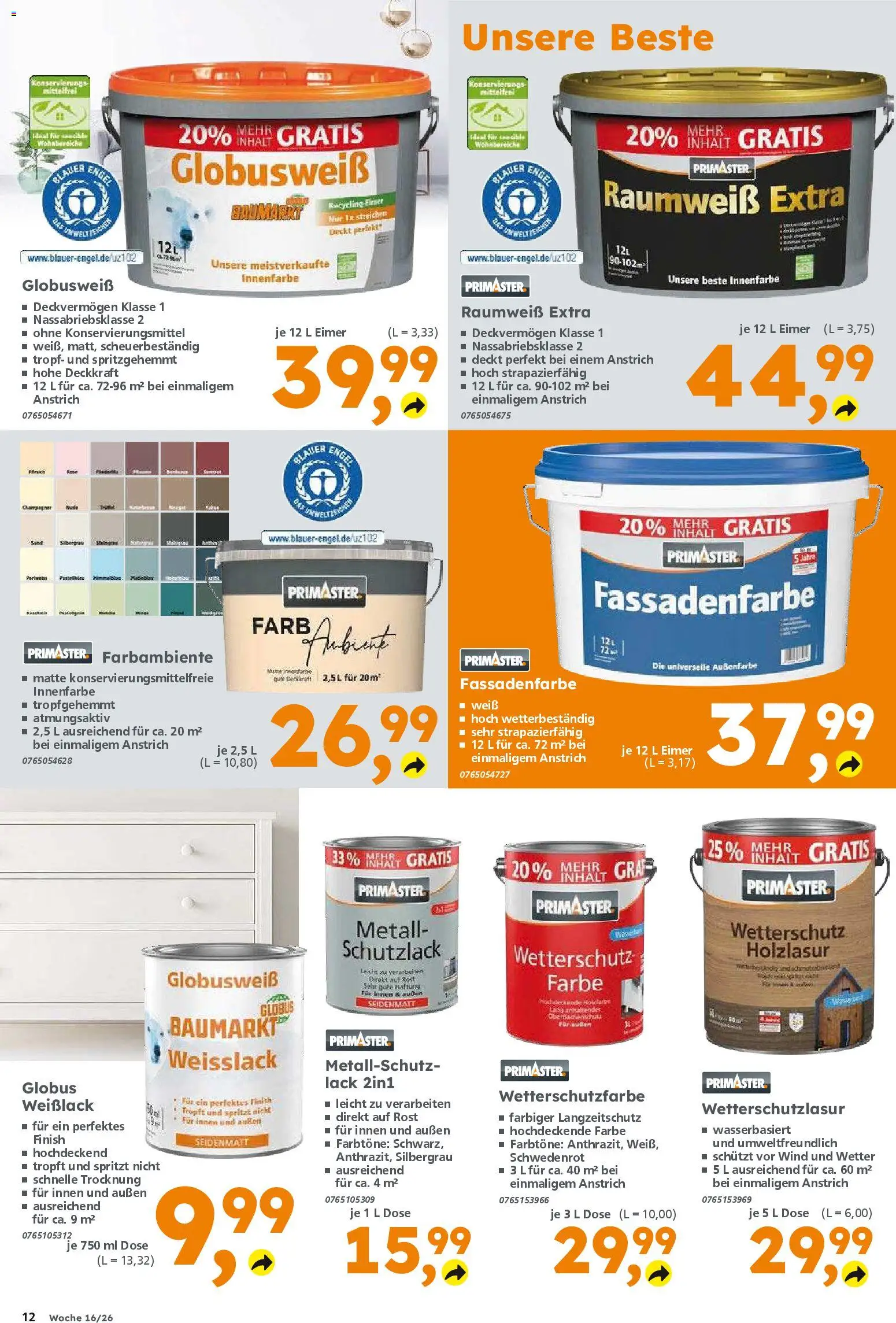 Globus Baumarkt Prospekt 	 – gültig ab 13.04.2026 | Seite: 12