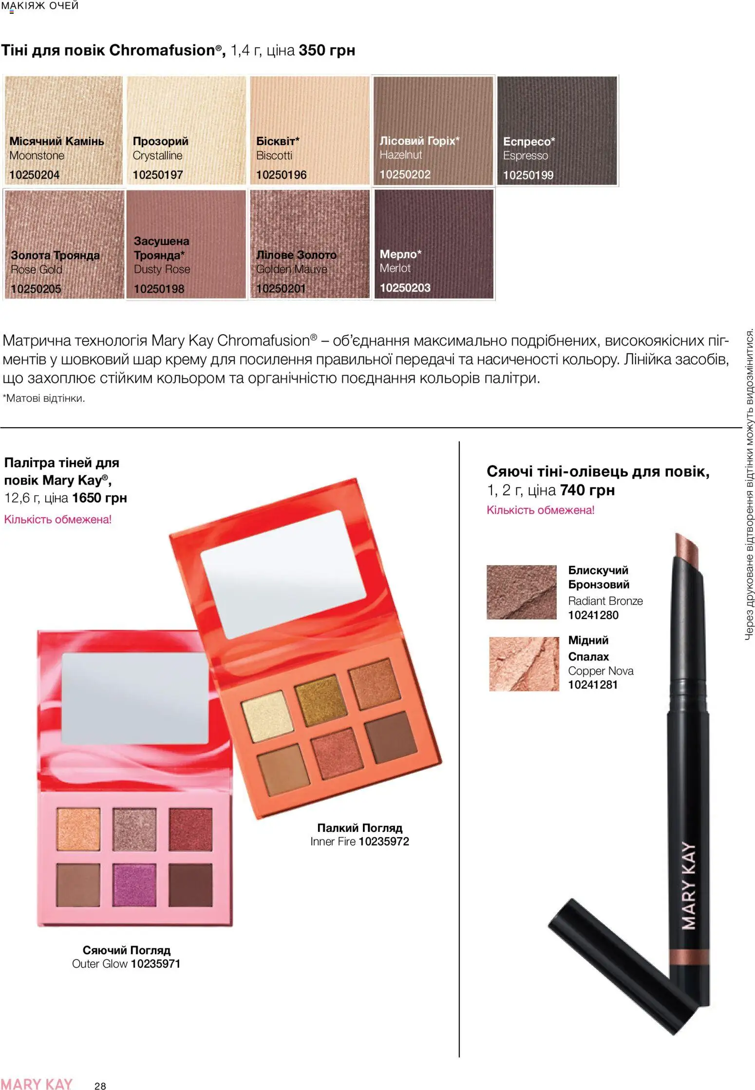 Mary Kay Kаталог - дійснийкції з 21.03.2026 | Сторінка: 28 | Товари: Спалах, Лінійка