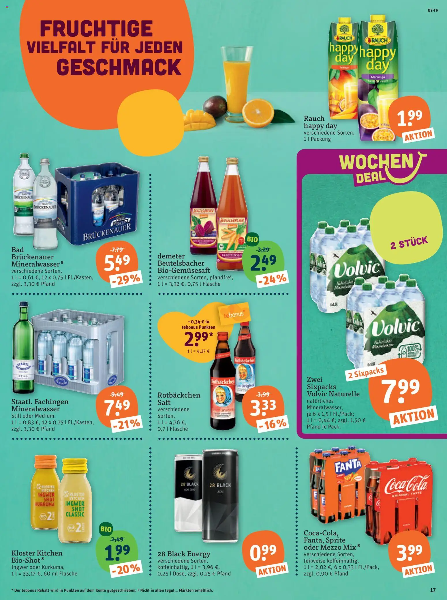 Tegut Prospekt – gültig ab 19.01.2026 | Seite: 19 | Produkte: Mezzo mix, Mineralwasser, Saft, Volvic