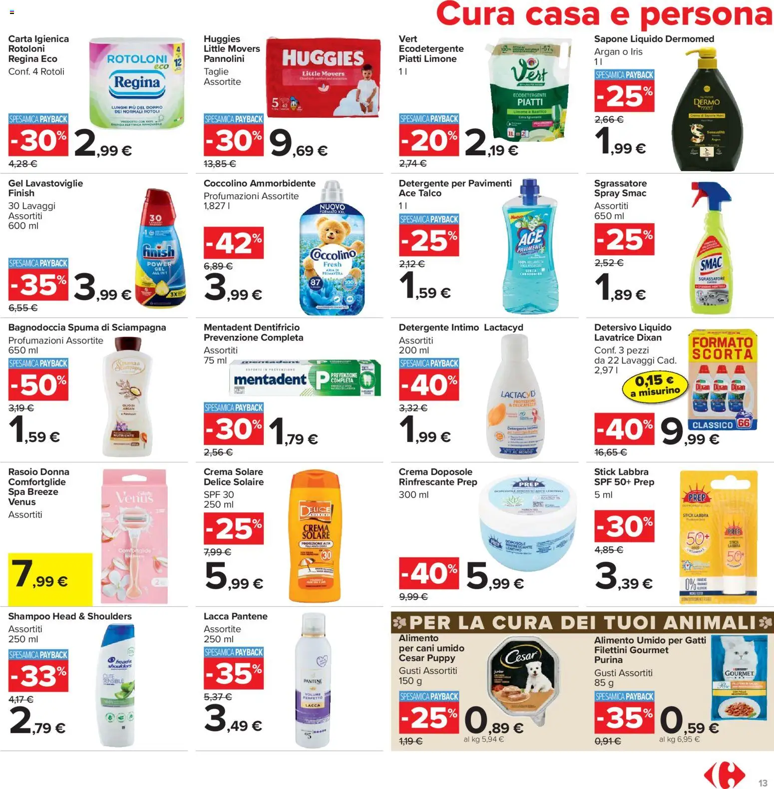Volantino Carrefour del 21.04.2026 | Pagina: 13 | Prodotti: Lacca, Intimo, Sgrassatore, Basilico