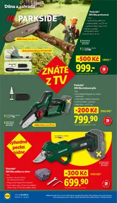 Parkside® 20V Aku prořezávač, kus, řezání až do výšky 4 m, celková délka: cca 270 cm, rychlost řetězu: max. 5 m/s, hák pro uvolnění zachycených větví, max. Ø větve: 20 cm od 18.09.2025 | Strana: 34