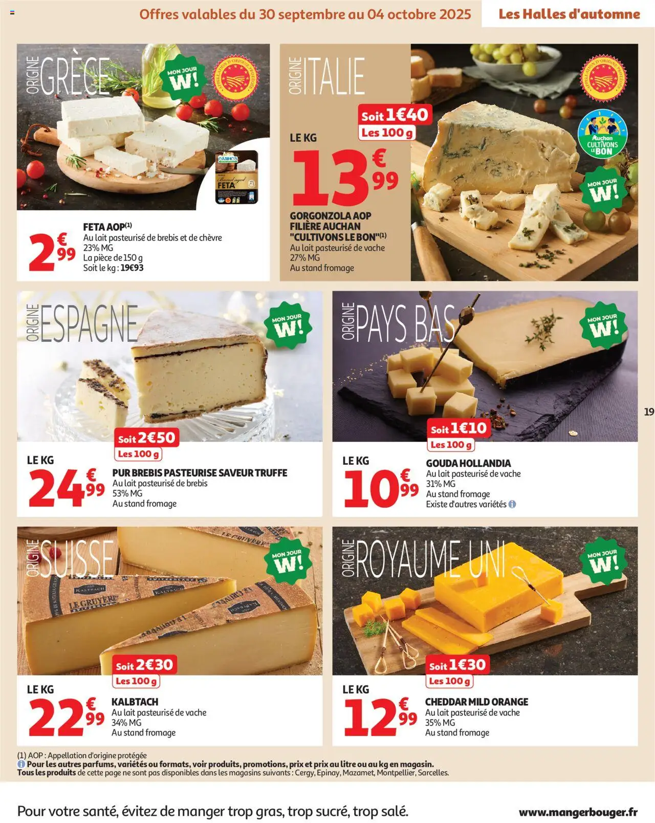 {H1} | Pagina: 19 | Producten: Cheddar, Gouda, Gruyère, La