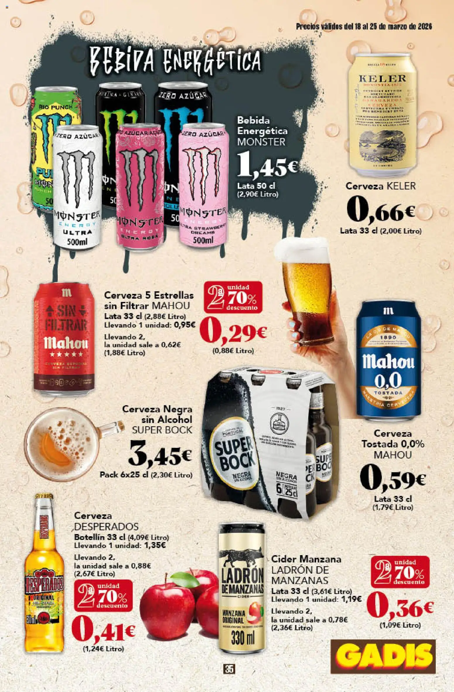 Gadis - folleto │ válido desde el 18.03.2026 | Página: 35 | Productos: Cerveza, Manzanas, Manzana, Παρμεζάνα
