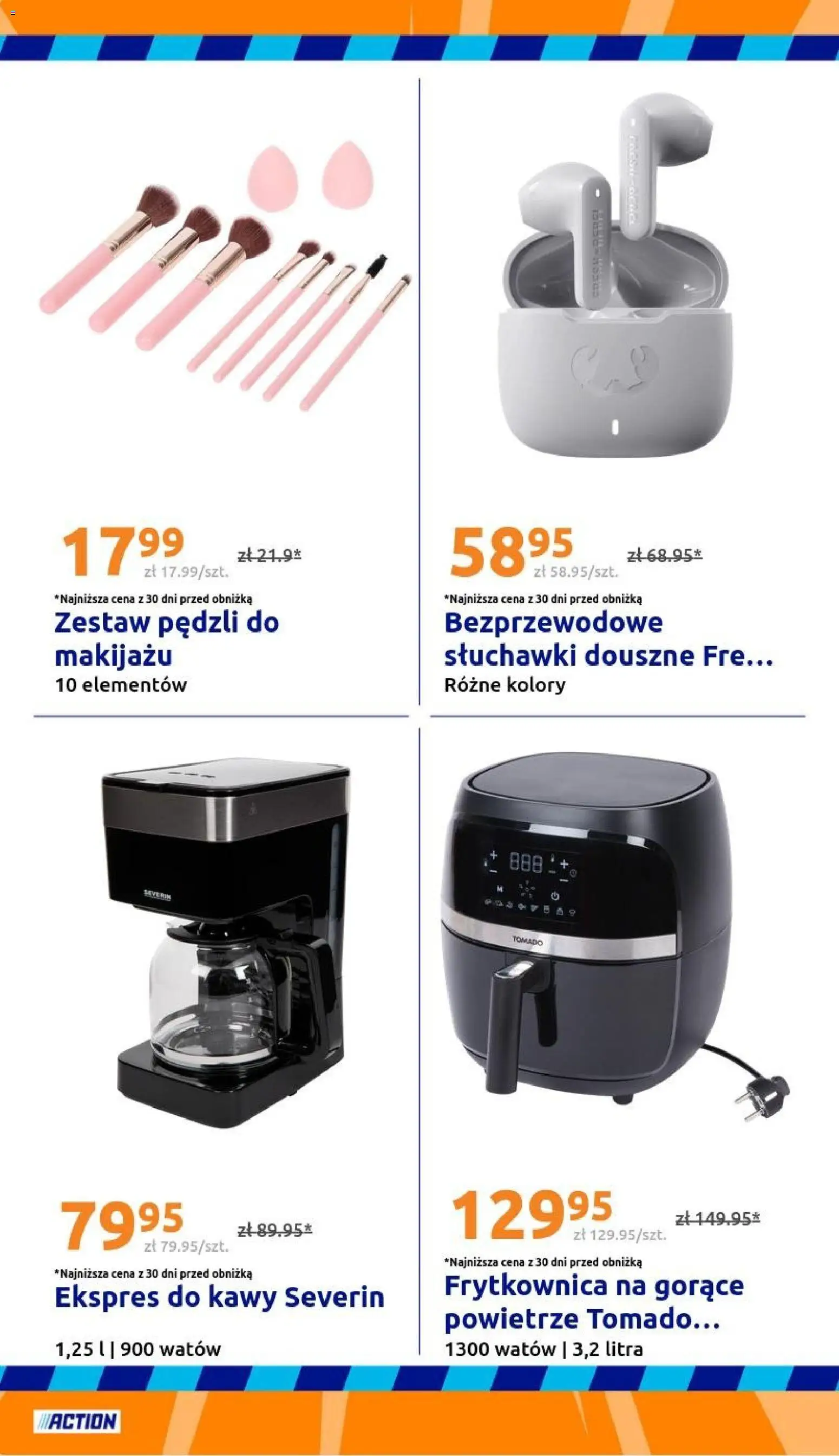 Action gazetka od 29.04.2026 | Strona: 24 | Produkty: Słuchawki, Ekspres do kawy, Frytkownica