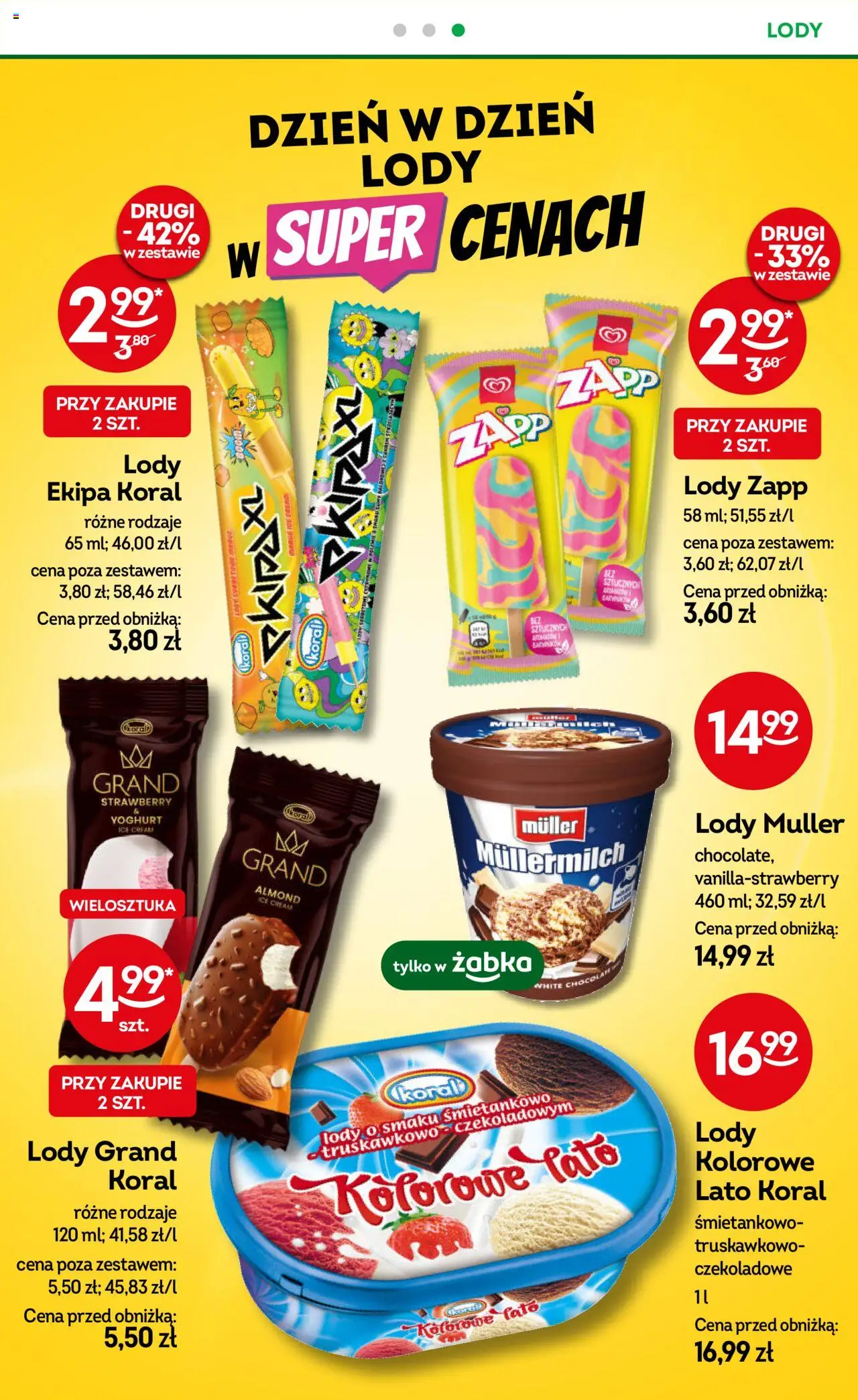 Żabka Gazetka od 04.06.2025 | Strona: 42 | Produkty: Lody