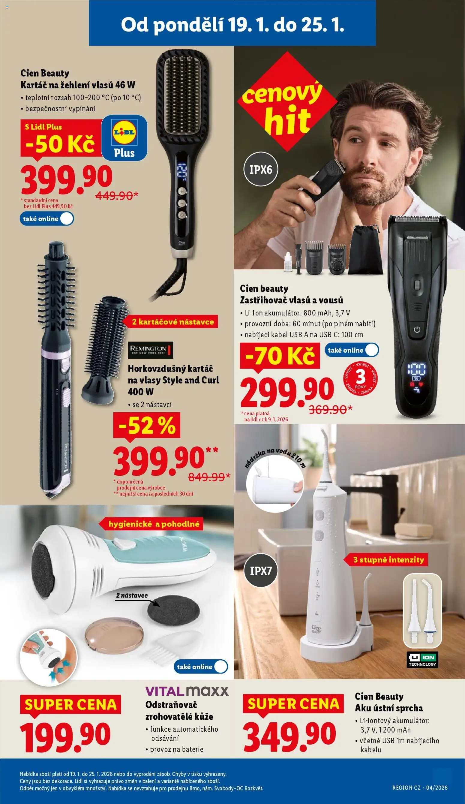Lidl leták - Spotřební zboží od 19.01.2026 | Strana: 7 | Produkty: Zastřihovač vlasů, Cien, Kartáč, Ústní sprcha