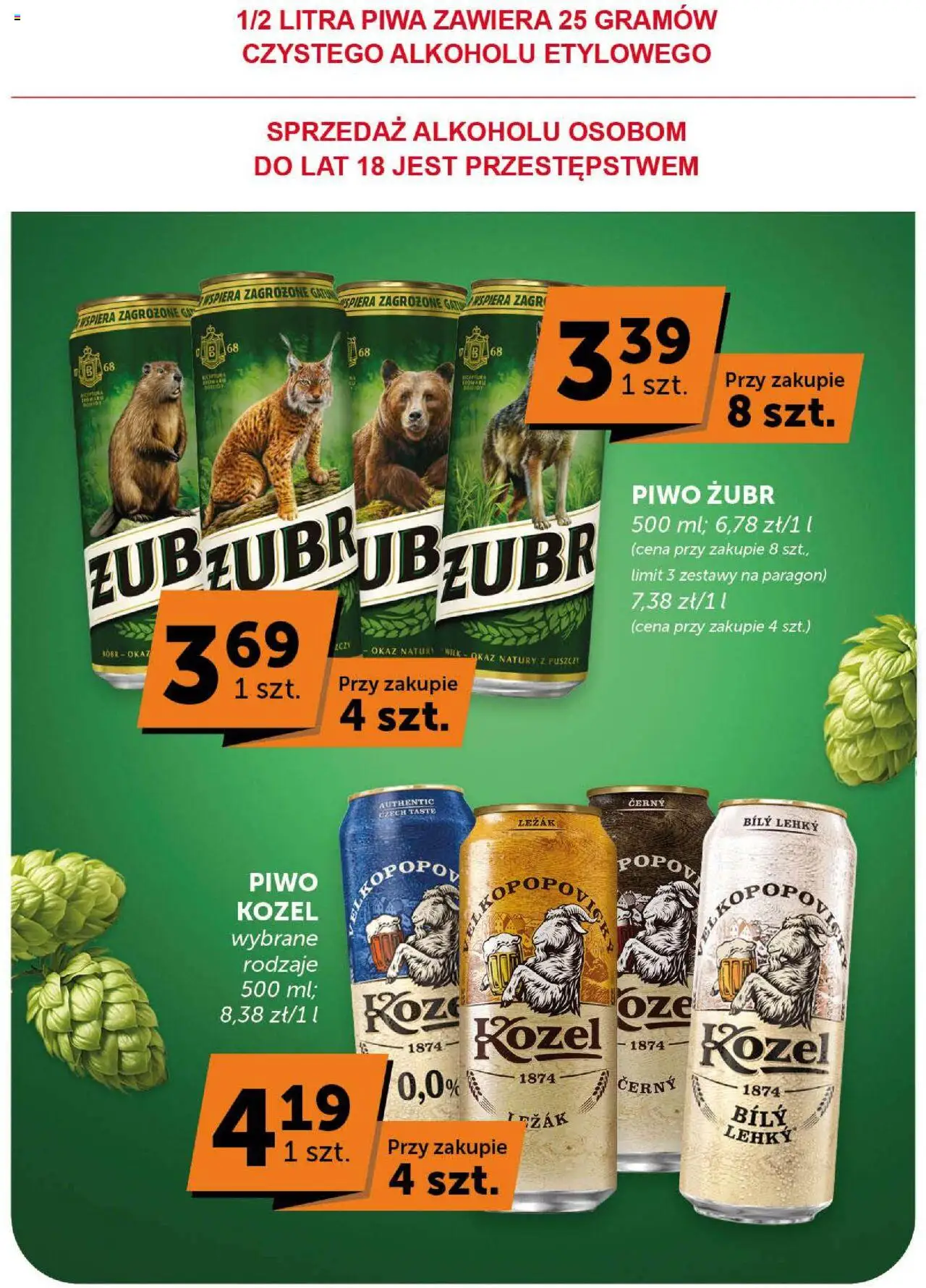 Euro Sklep Gazetka od 04.09.2025 | Strona: 45 | Produkty: Piwo żubr, Leżak, Piwo