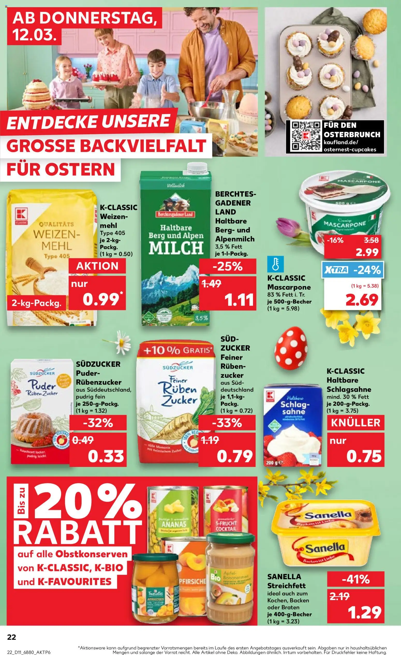 Kaufland Prospekt Völklingen	 – gültig ab 12.03.2026 | Seite: 22 | Produkte: Schlagsahne, Äpfel, Puder, Sahne