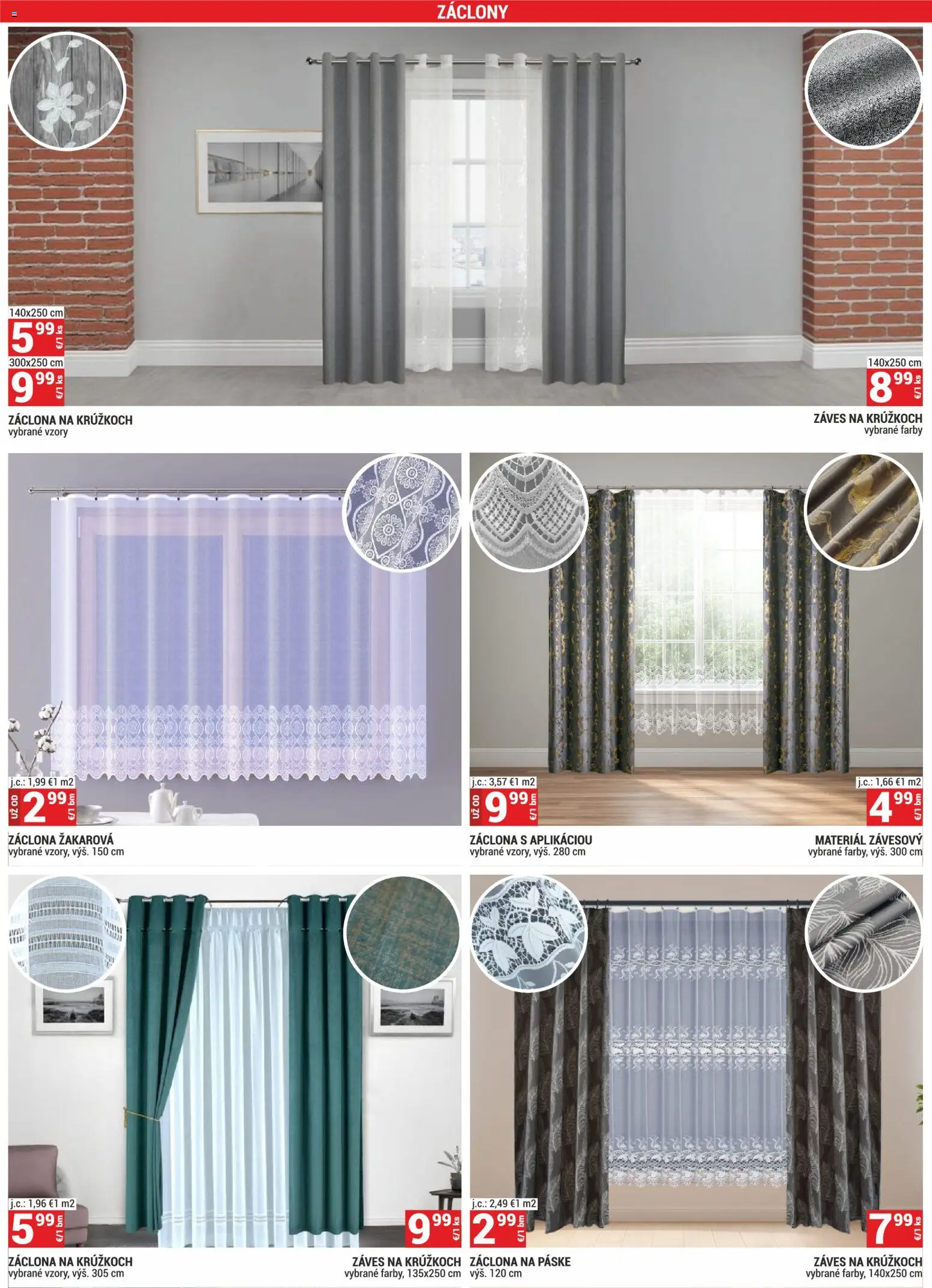 Nové Merkury Market akcie – leták je platný od 02.01.2026 | Strana: 18 | Produkty: Záclony