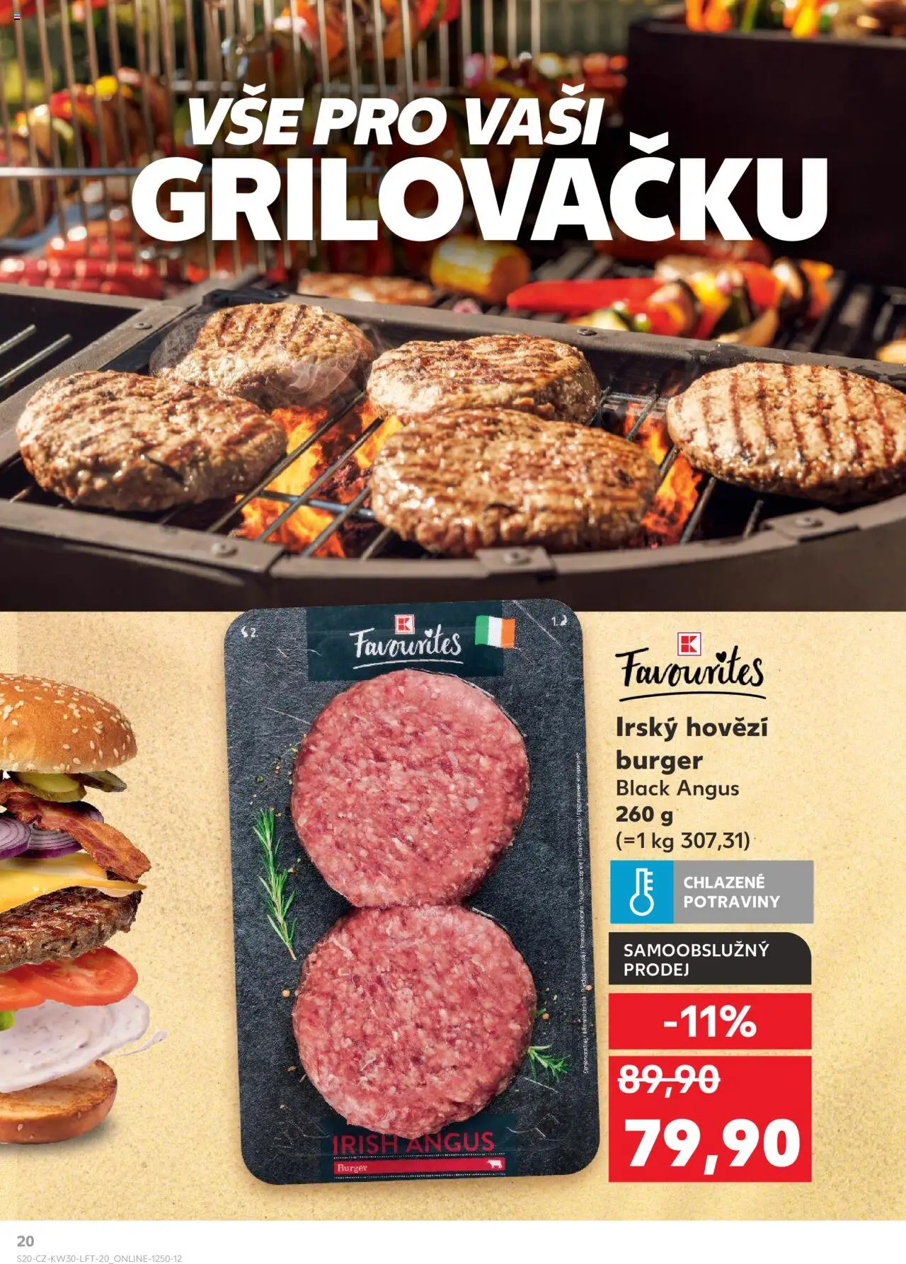 Kaufland leták - Praha 8 od 23.07.2025 | Strana: 20 | Produkty: Burger, Hovězí, Hovězí burger, Potraviny