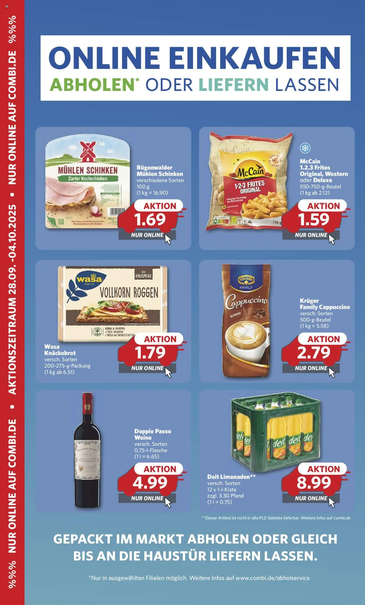 Combi Prospekt 	 – gültig ab 29.09.2025 | Seite: 13 | Produkte: McCain, Kartoffeln, Wasa knackebrot, Schinken
