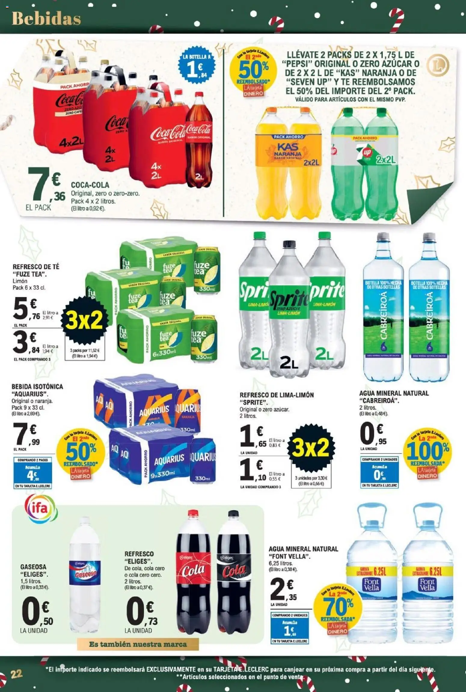 E.Leclerc folleto │ válido desde el 03.12.2025 | Página: 22 | Productos: Café, Té, Agua mineral, Gaseosa