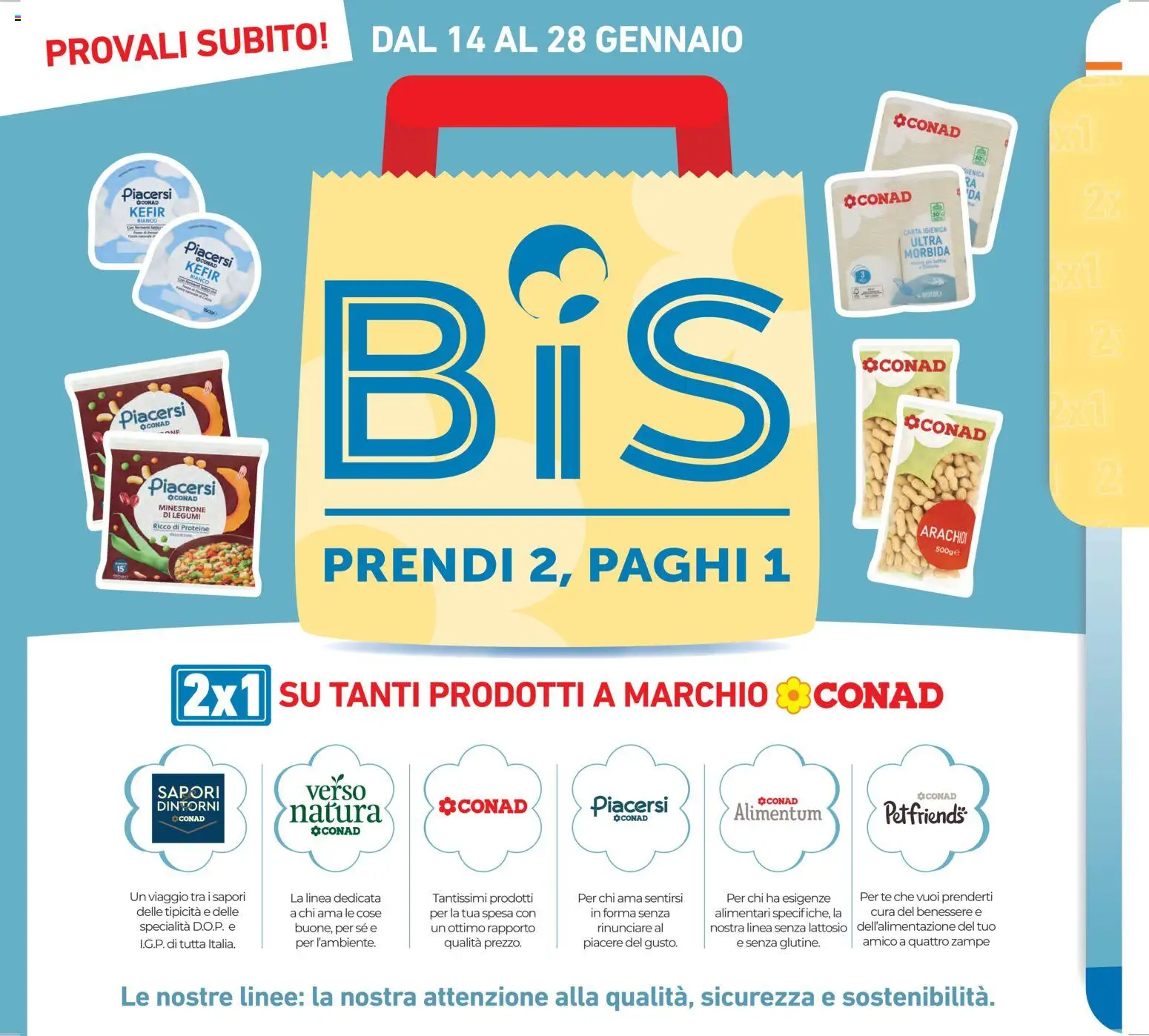 Volantino Conad del 14.01.2026 | Pagina: 2 | Prodotti: Legumi, Carta igienica, Tè, Arachidi