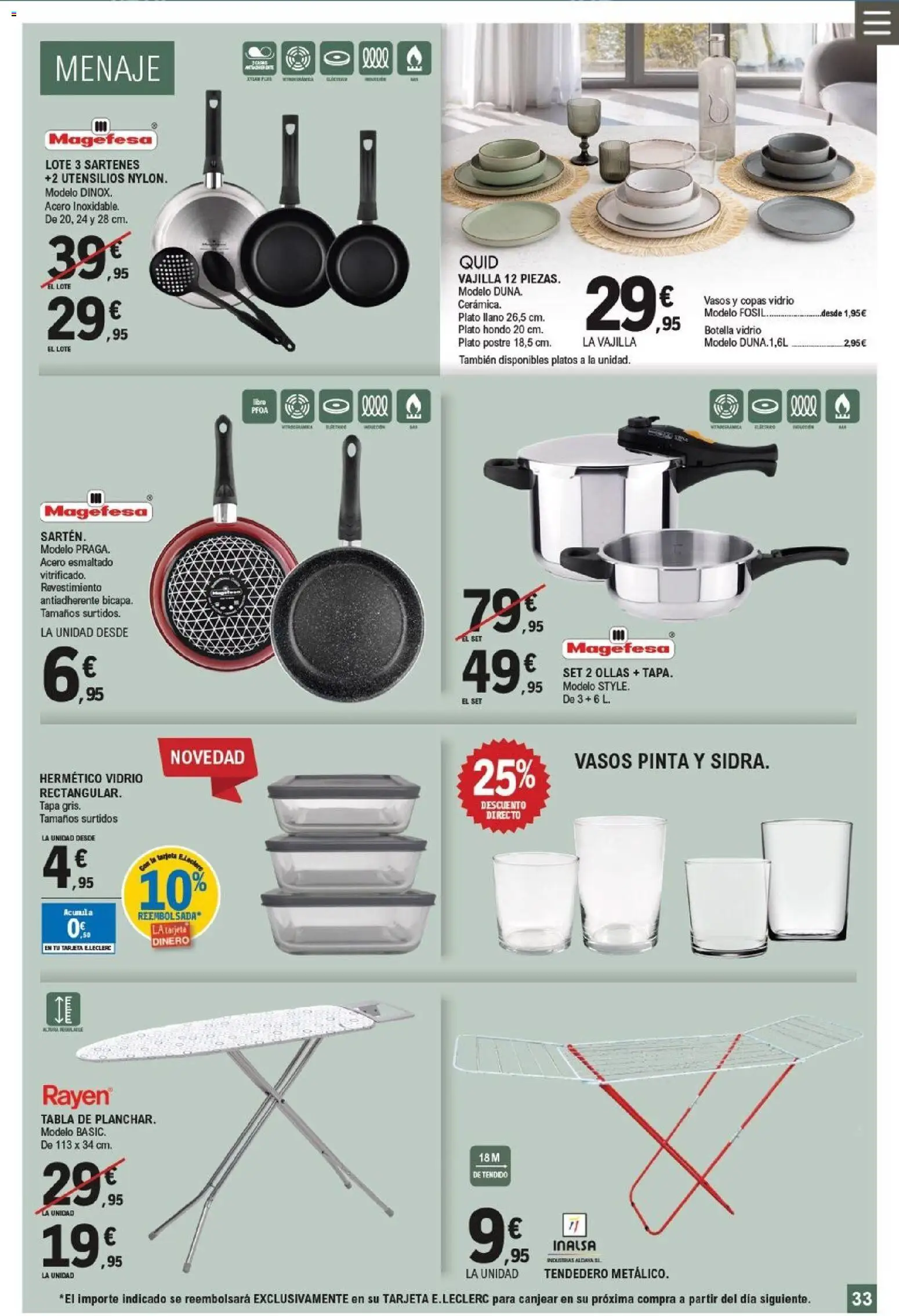 E.Leclerc folleto │ válido desde el 11.03.2026 | Página: 33 | Productos: Vasos, Tendedero, Βρεφικό κρεβάτι