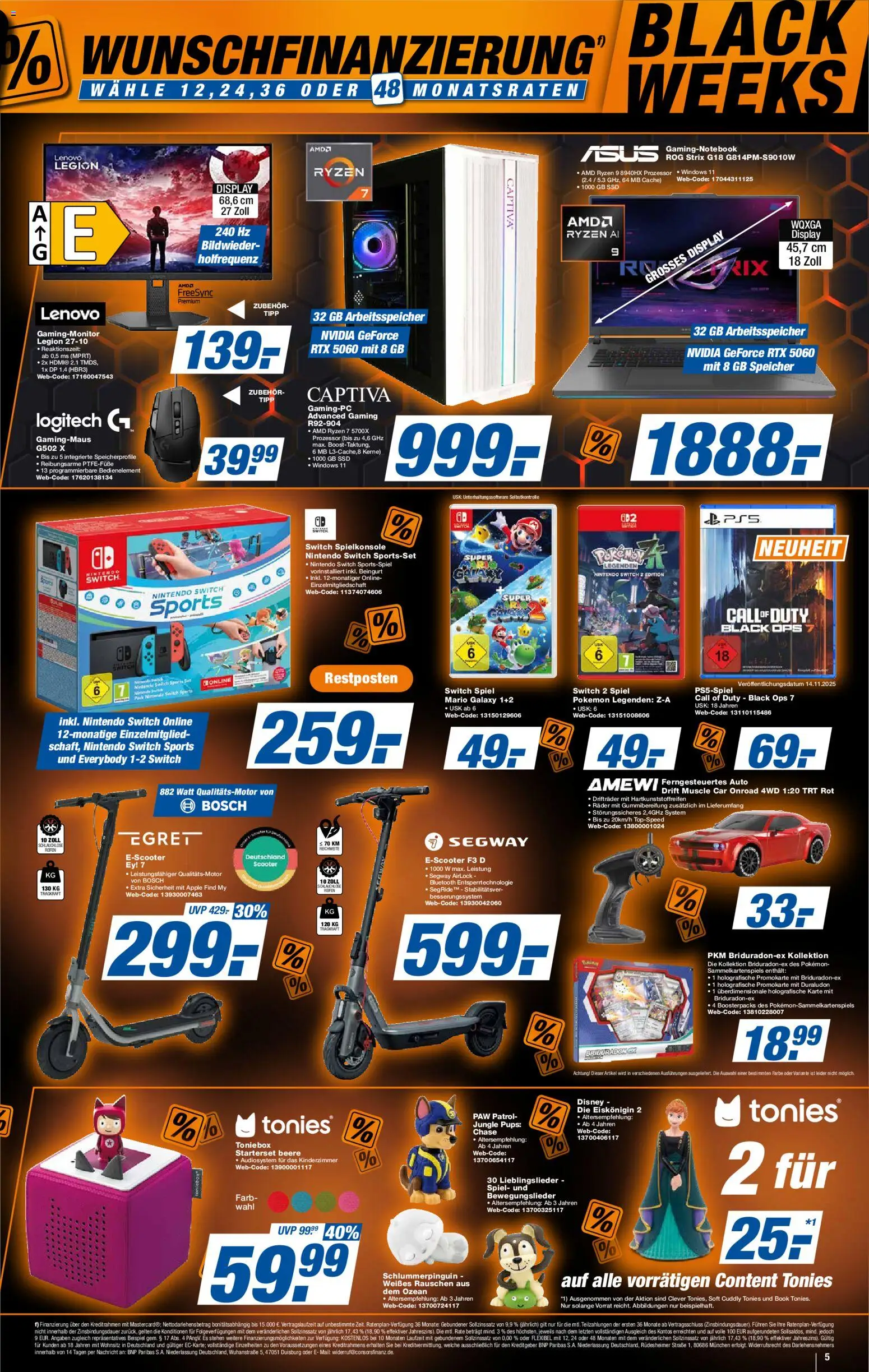 Expert - Black Friday – gültig ab 14.11.2025 | Seite: 5 | Produkte: Spielkonsole, Bosch, Scooter, Apple