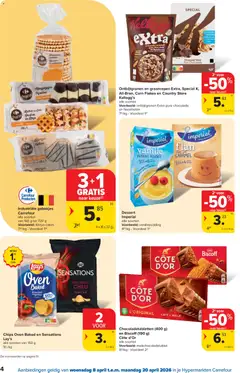 Carrefour folder week 15 - Voorbeeld van een folder van Carrefour, geldig van 08.04.2026 | Pagina: 4 | Producten: Pudding, Oven, Rooibos tea, Chocolade