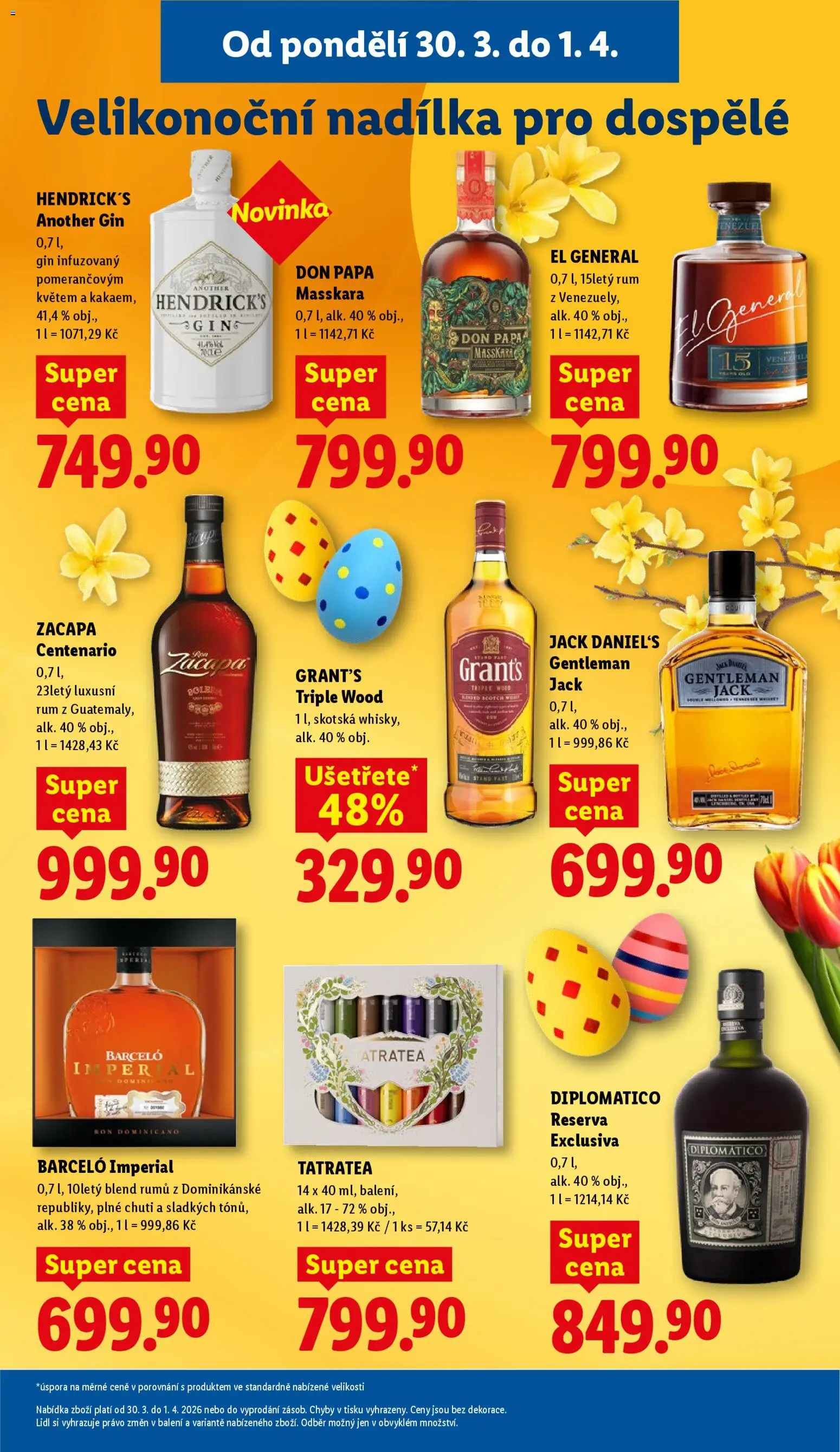 Lidl leták od 30.03.2026 | Strana: 19 | Produkty: Gin, Jack Daniel’s, Diplomatico Reserva Exclusiva, Don papa