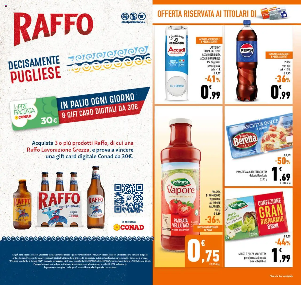 Volantino Conad del 22.10.2025 | Pagina: 4 | Prodotti: Succo, Pancetta, Latte, Passata di pomodoro